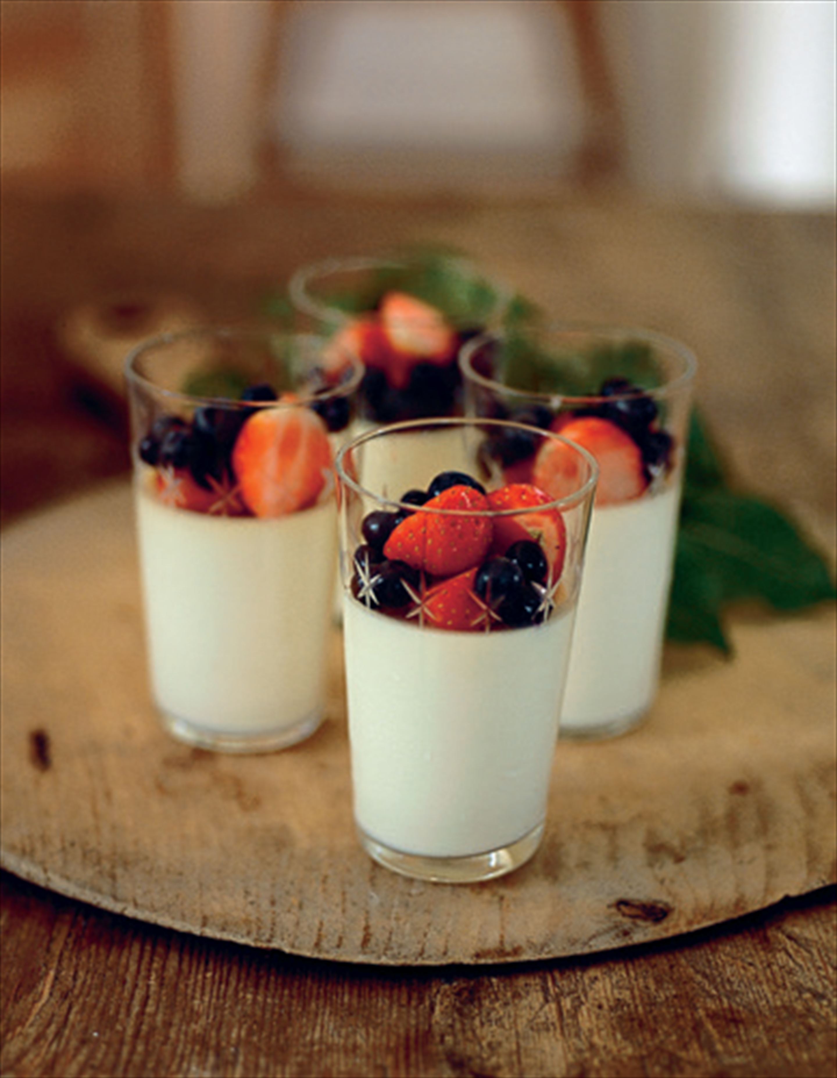 Simple panna cotta in a glass