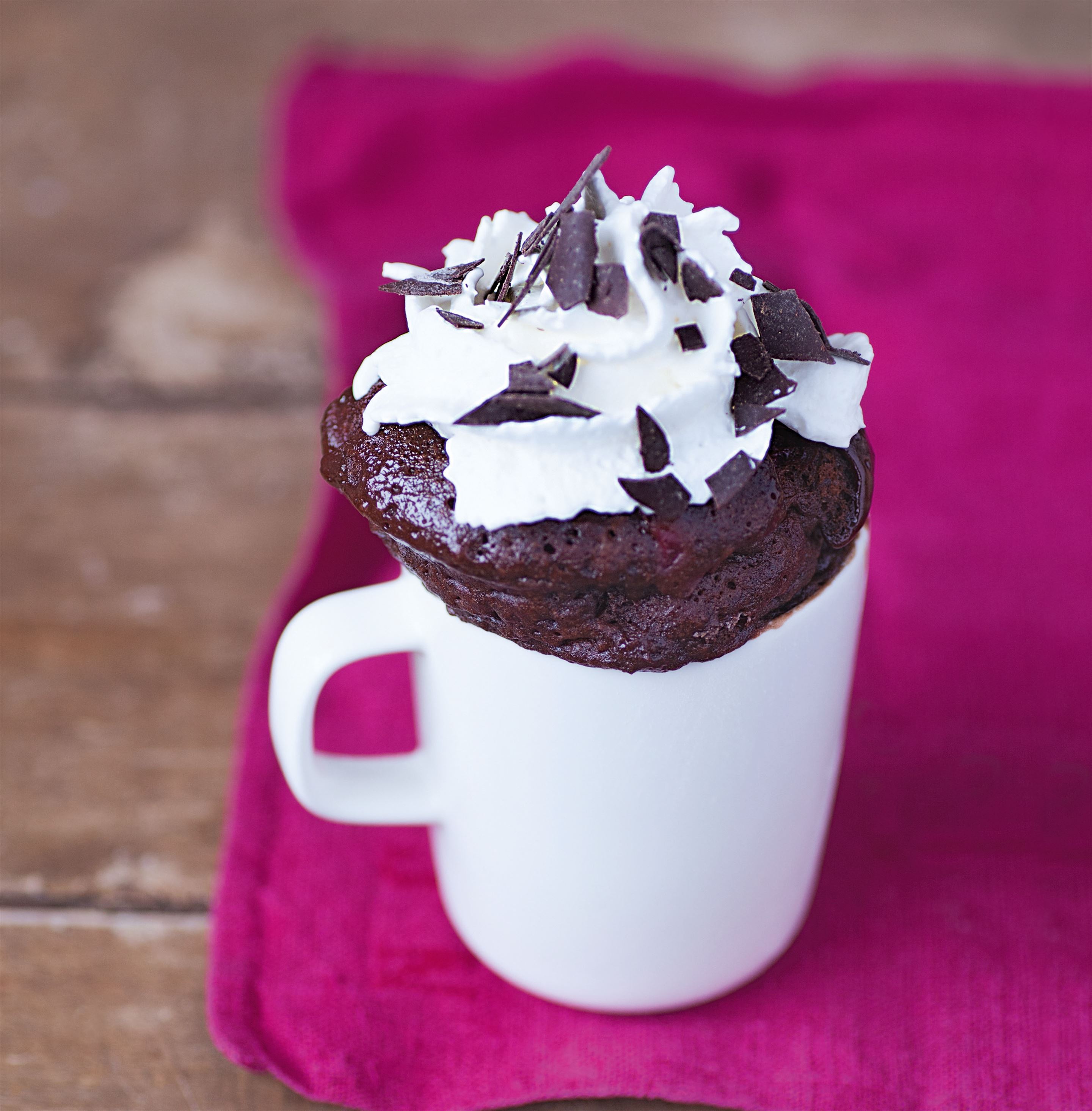 Dark chocolate black forest mug cake