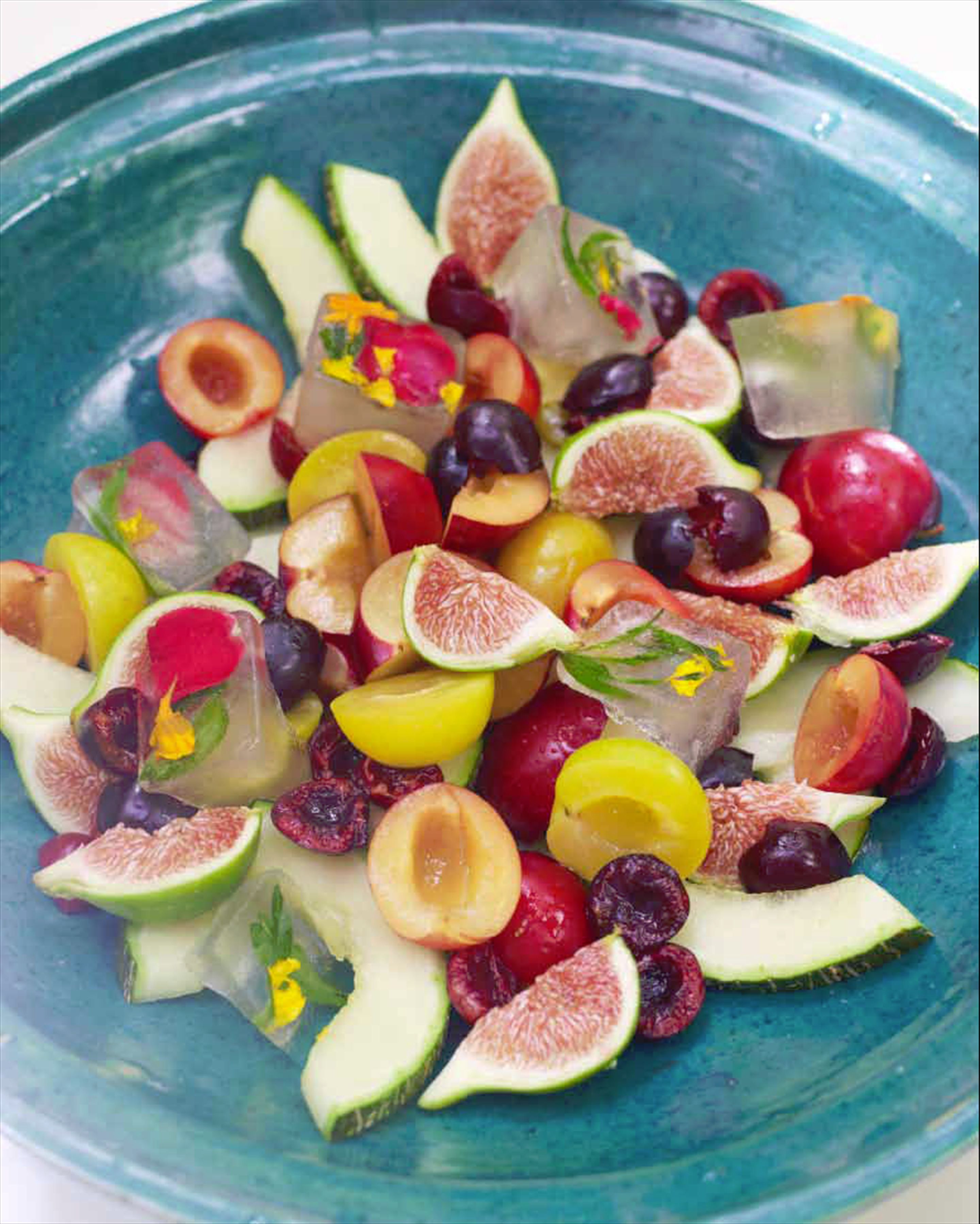 Moroccan fruit salad with lemon verbena iced syrup