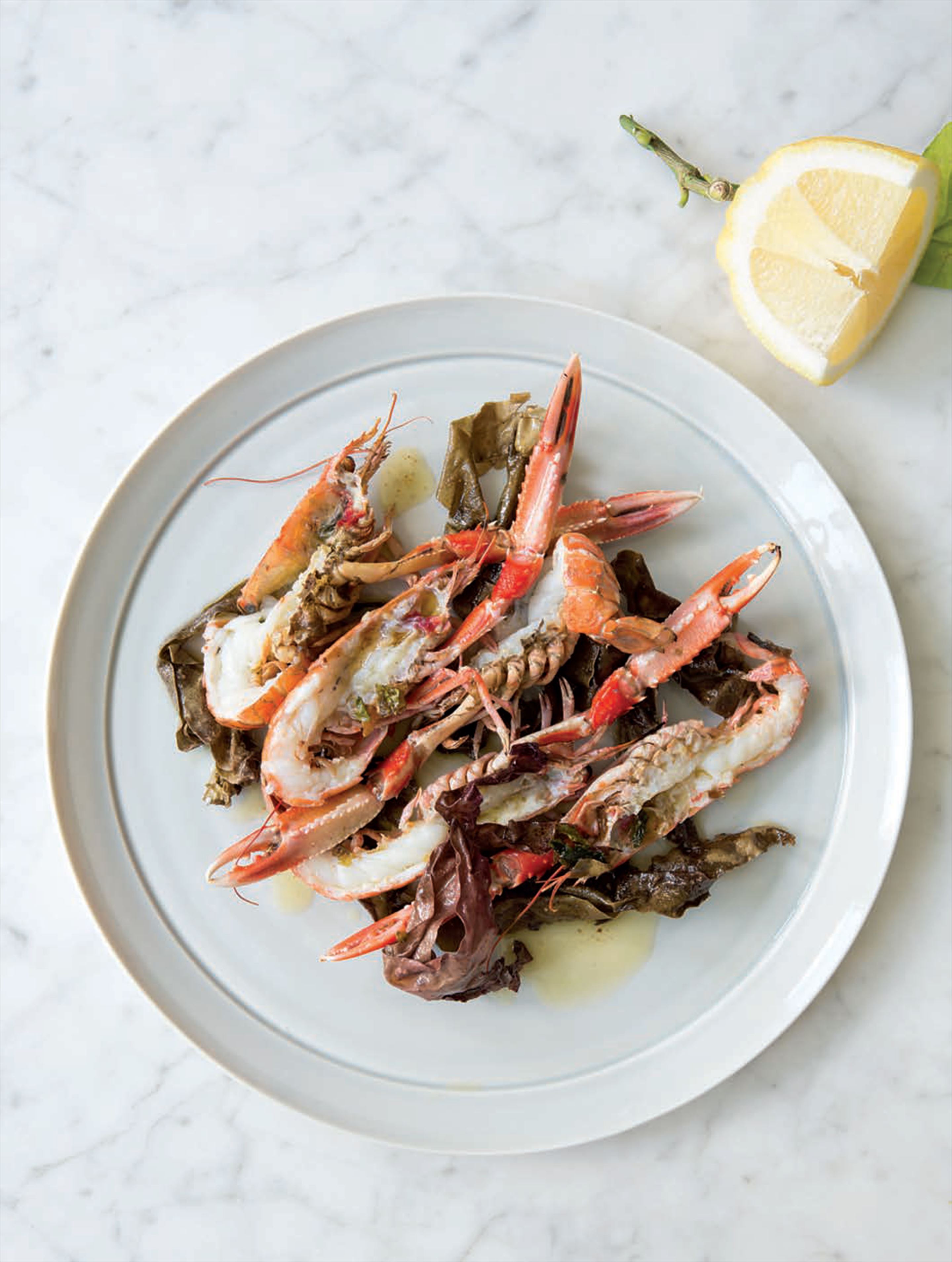 Grilled langoustine with seaweed butter