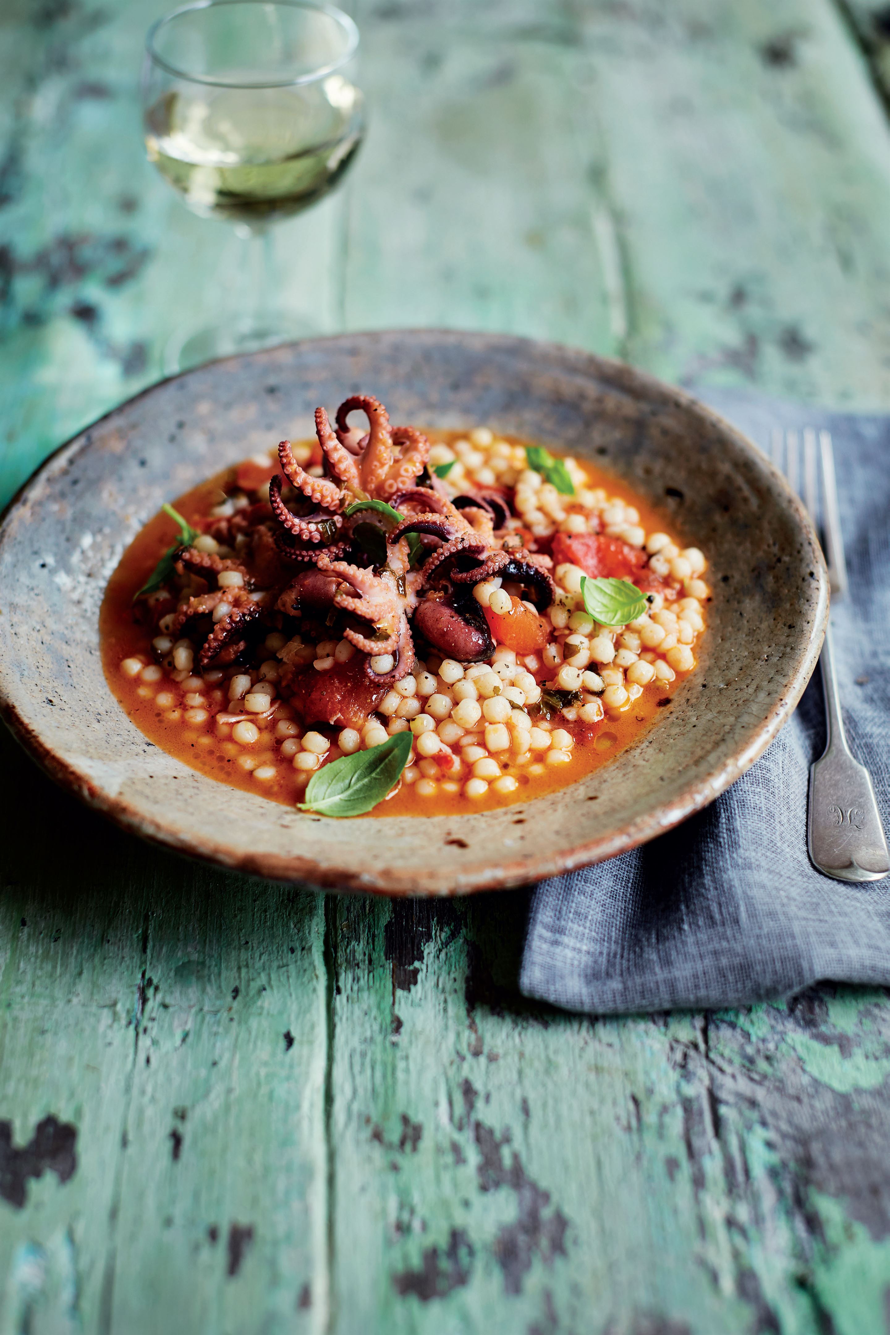 Sardinian couscous with baby octopus