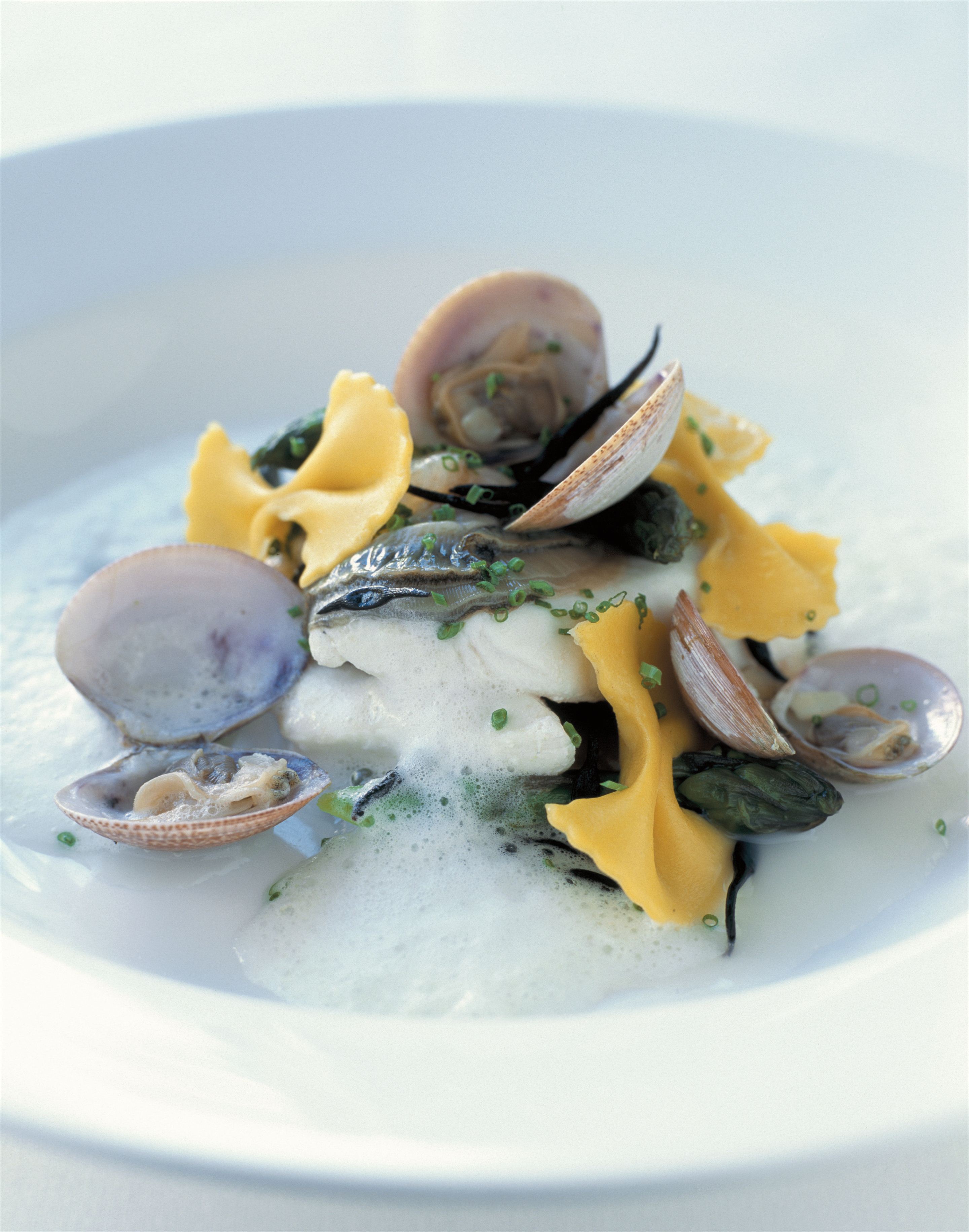 Civet of john dory, clams and angasi oysters