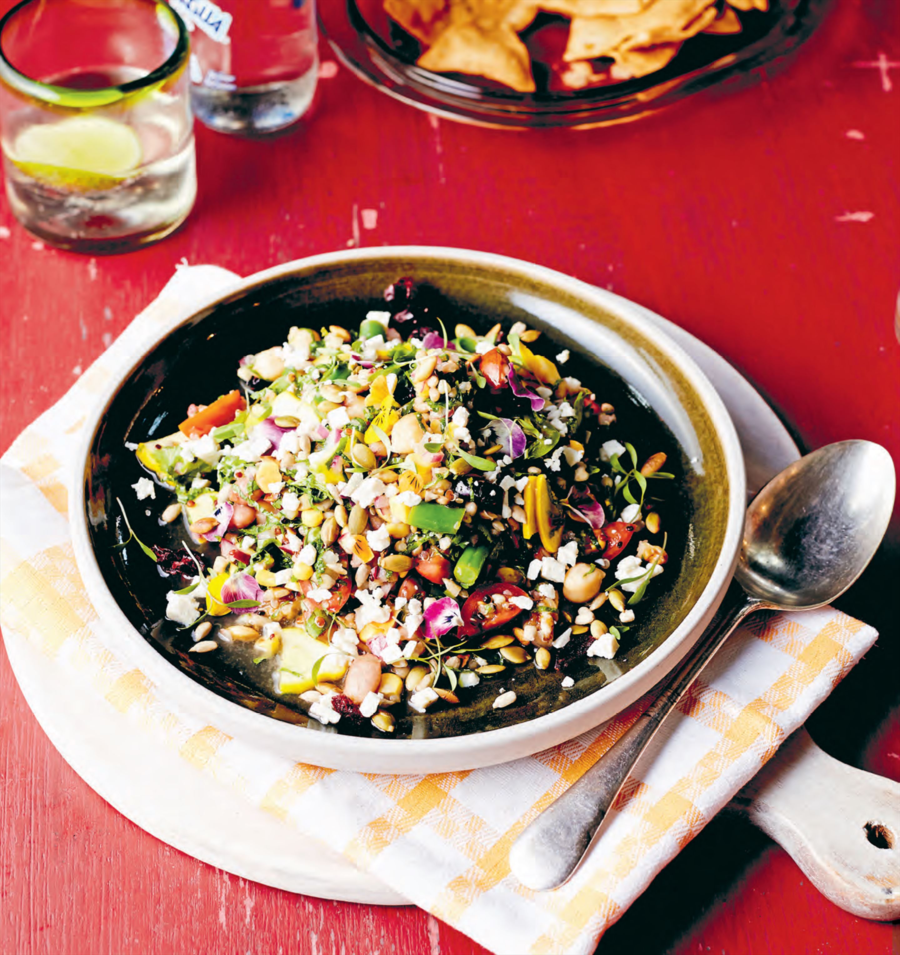 Super squash salad with grains, seeds & pulses