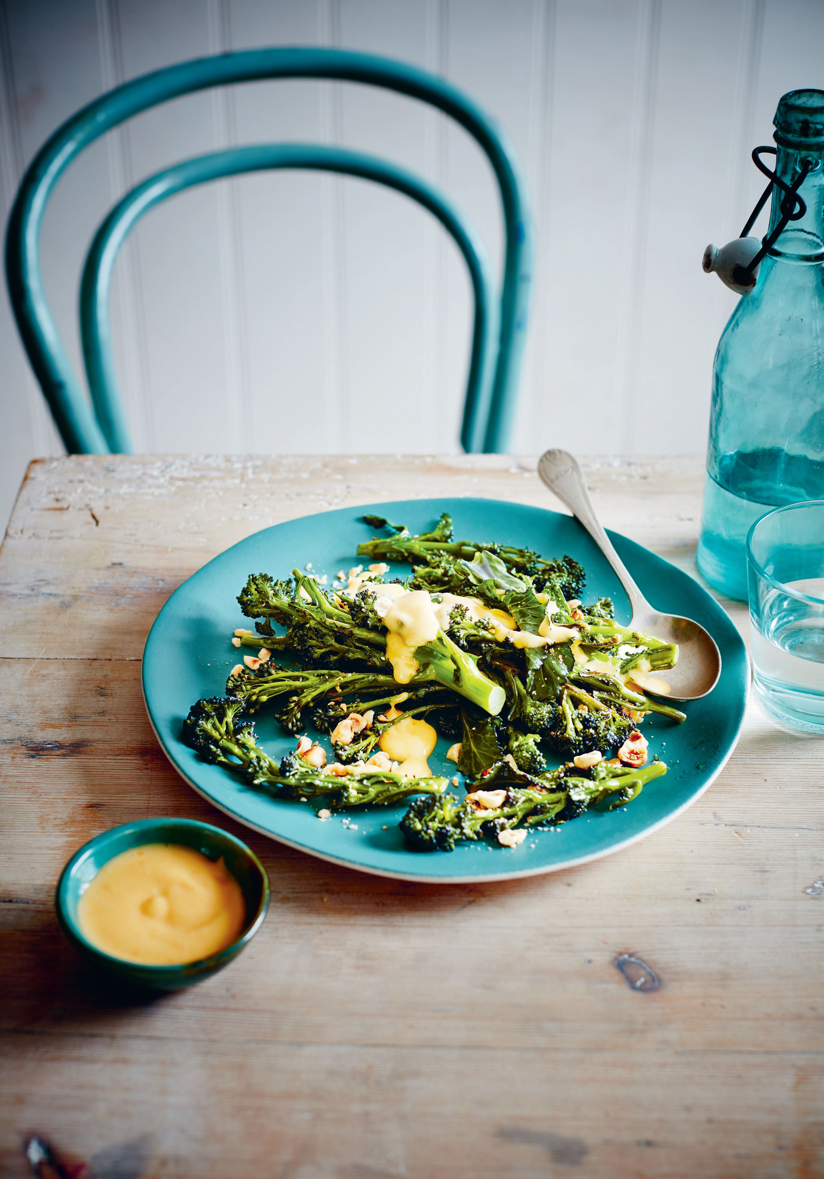 Sprouting broccoli with blood orange hollandaise