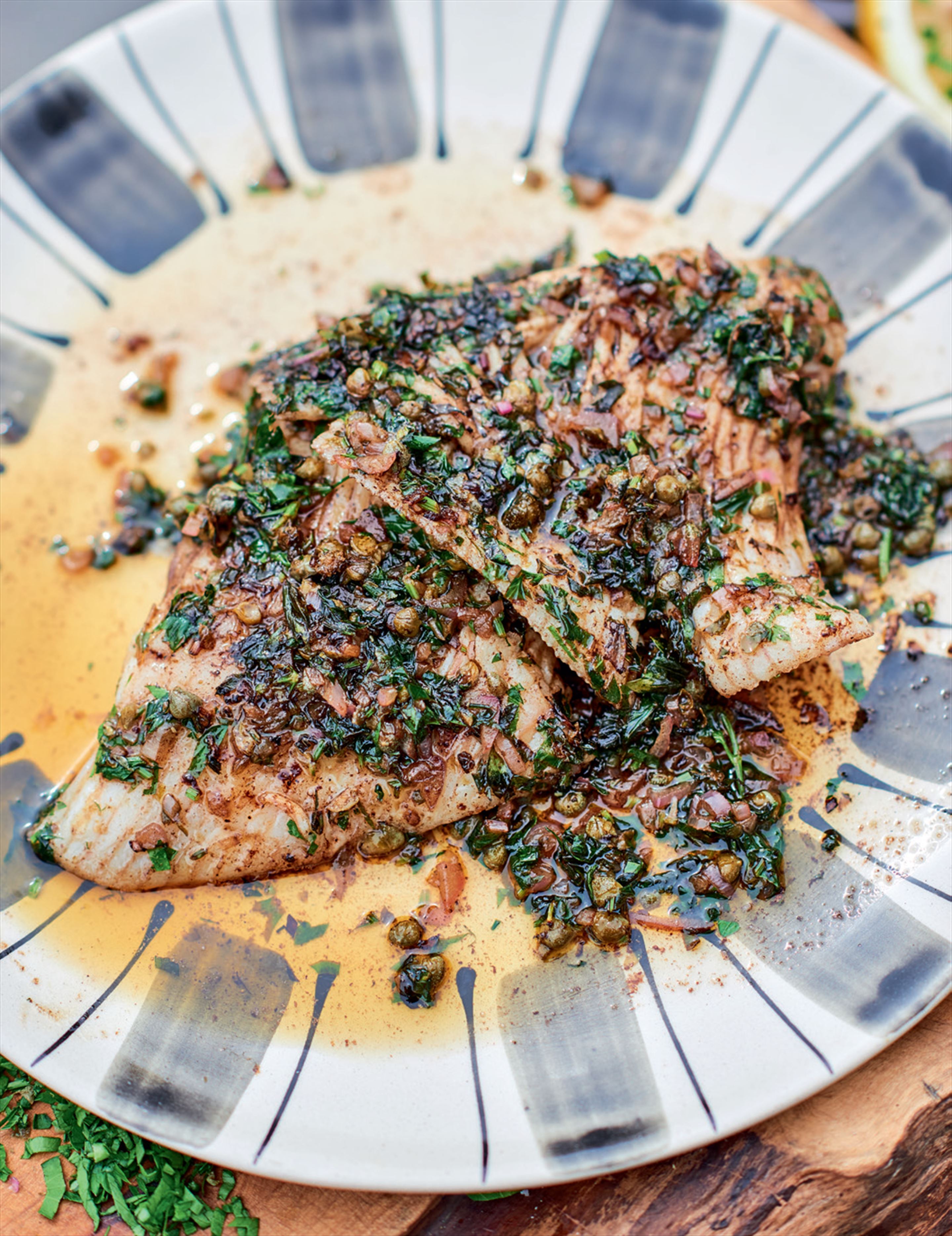 Pan-fried skate wing with nut-brown butter