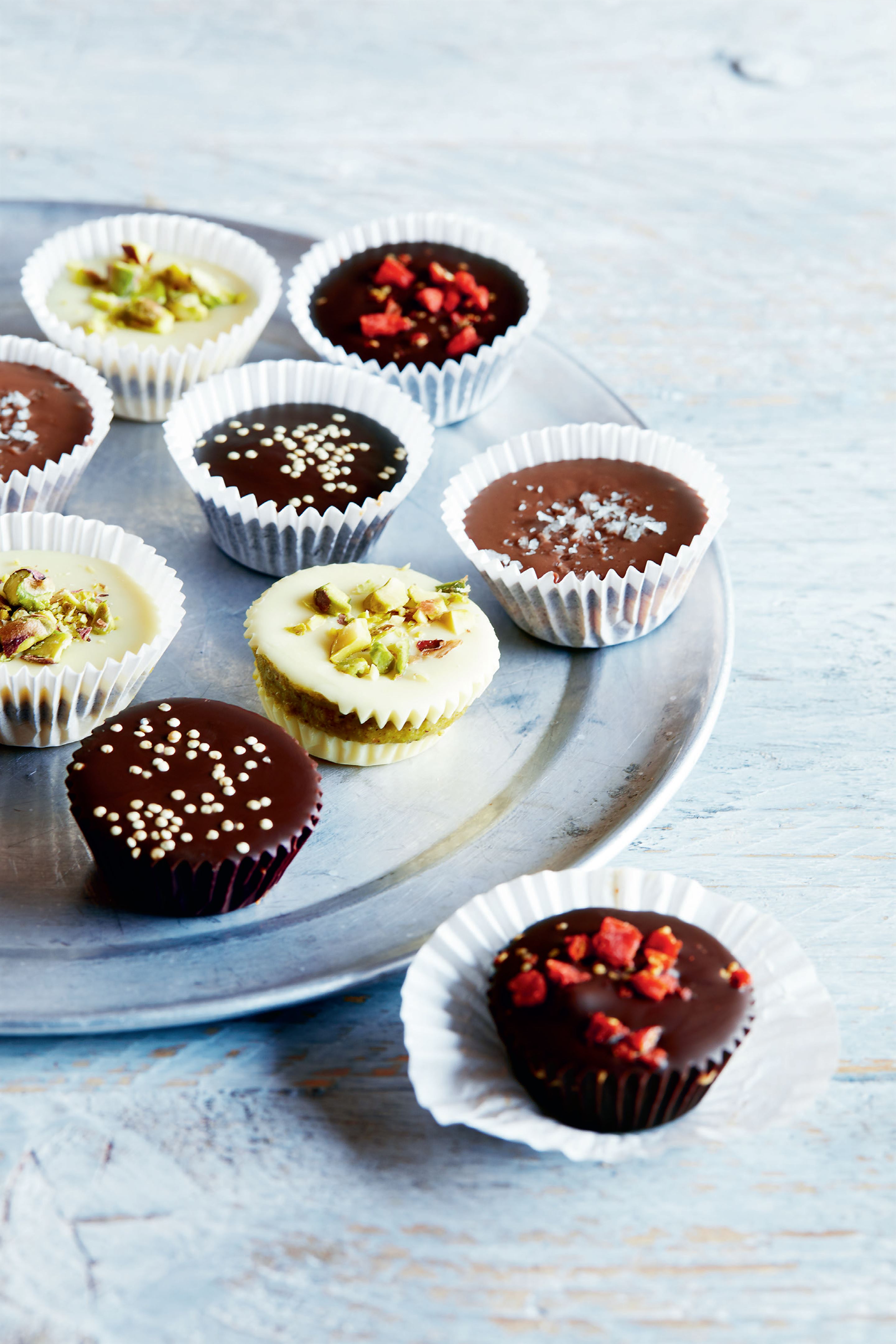 White chocolate pistachio nut butter cups