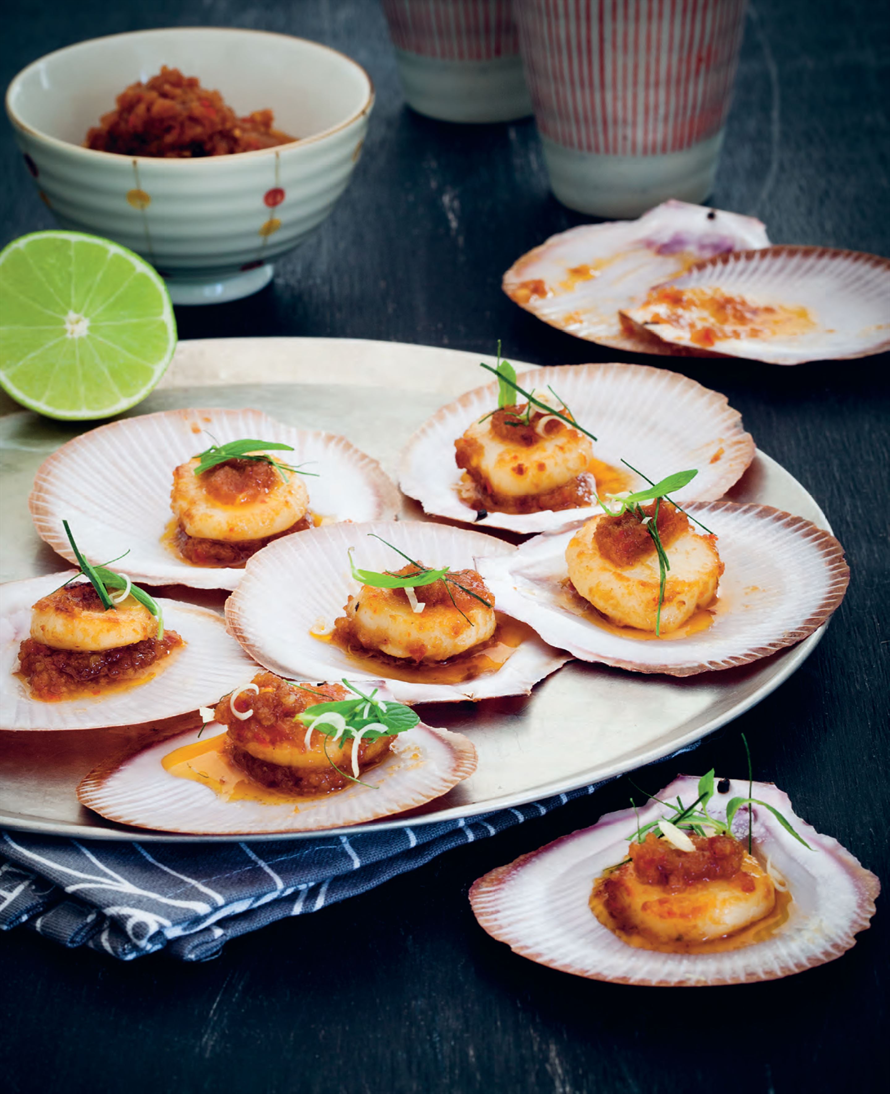 Scallops with sweet chilli jam