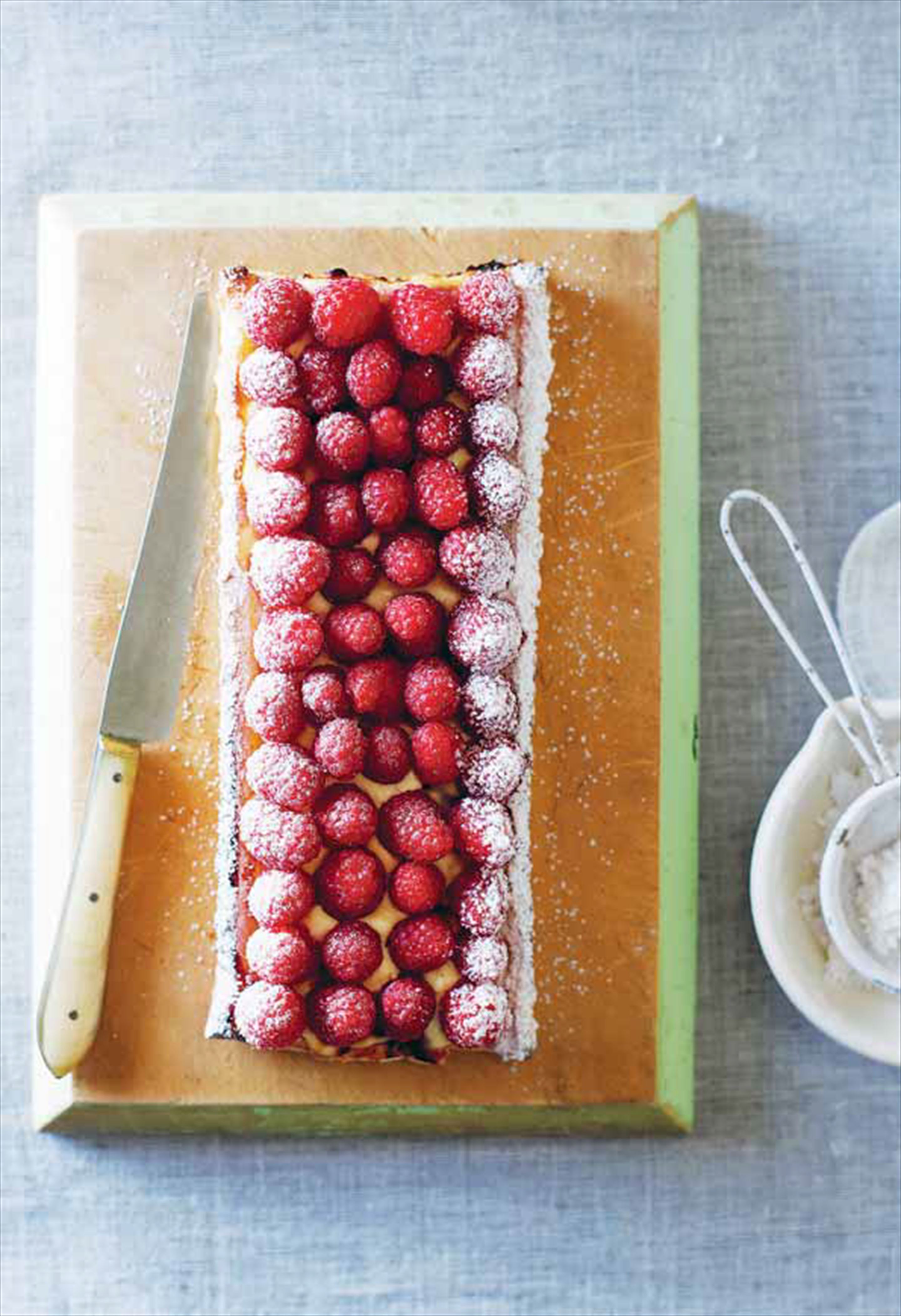 Raspberry and passionfruit tart