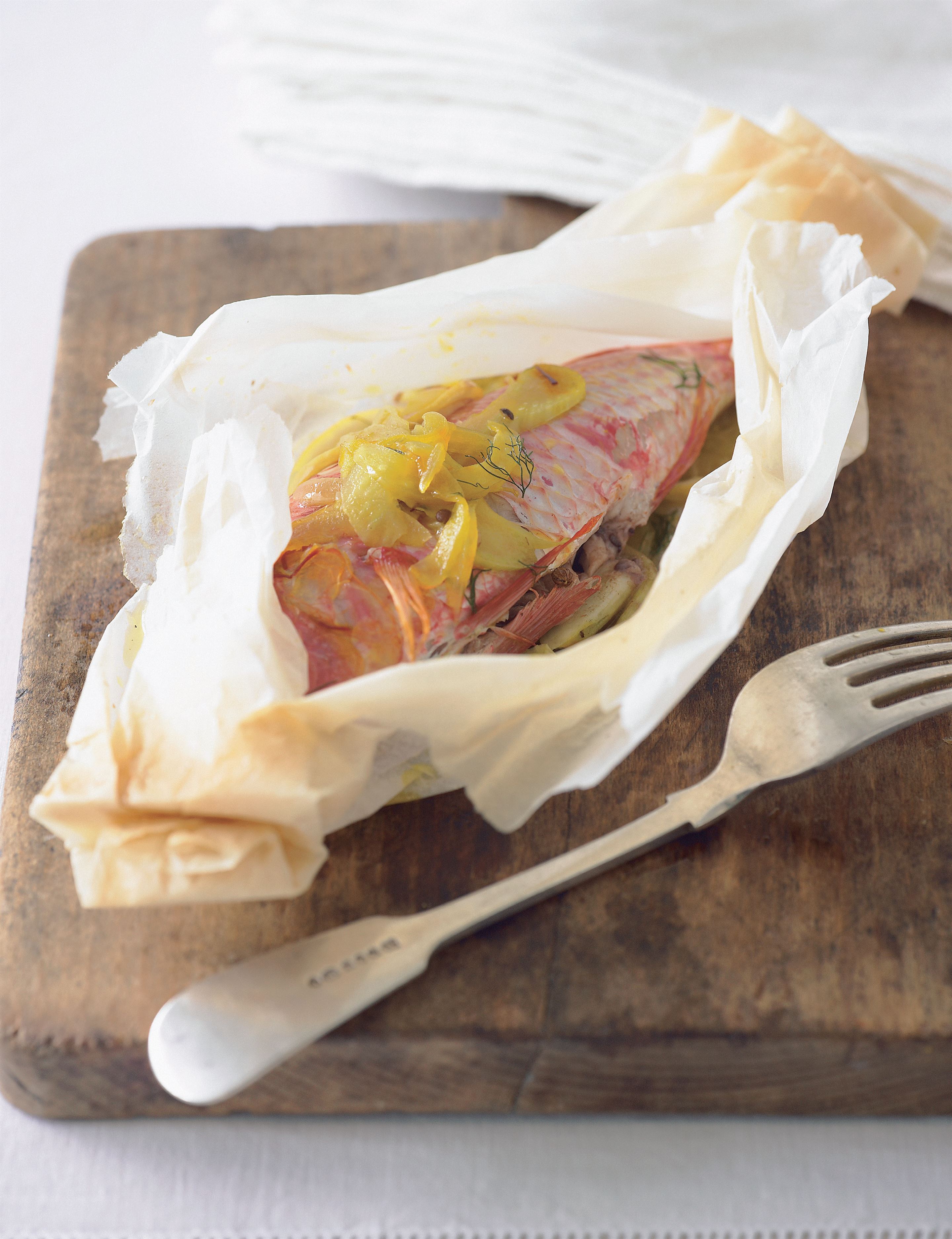 Red mullet ‘en papillote’ with fennel and aromatics
