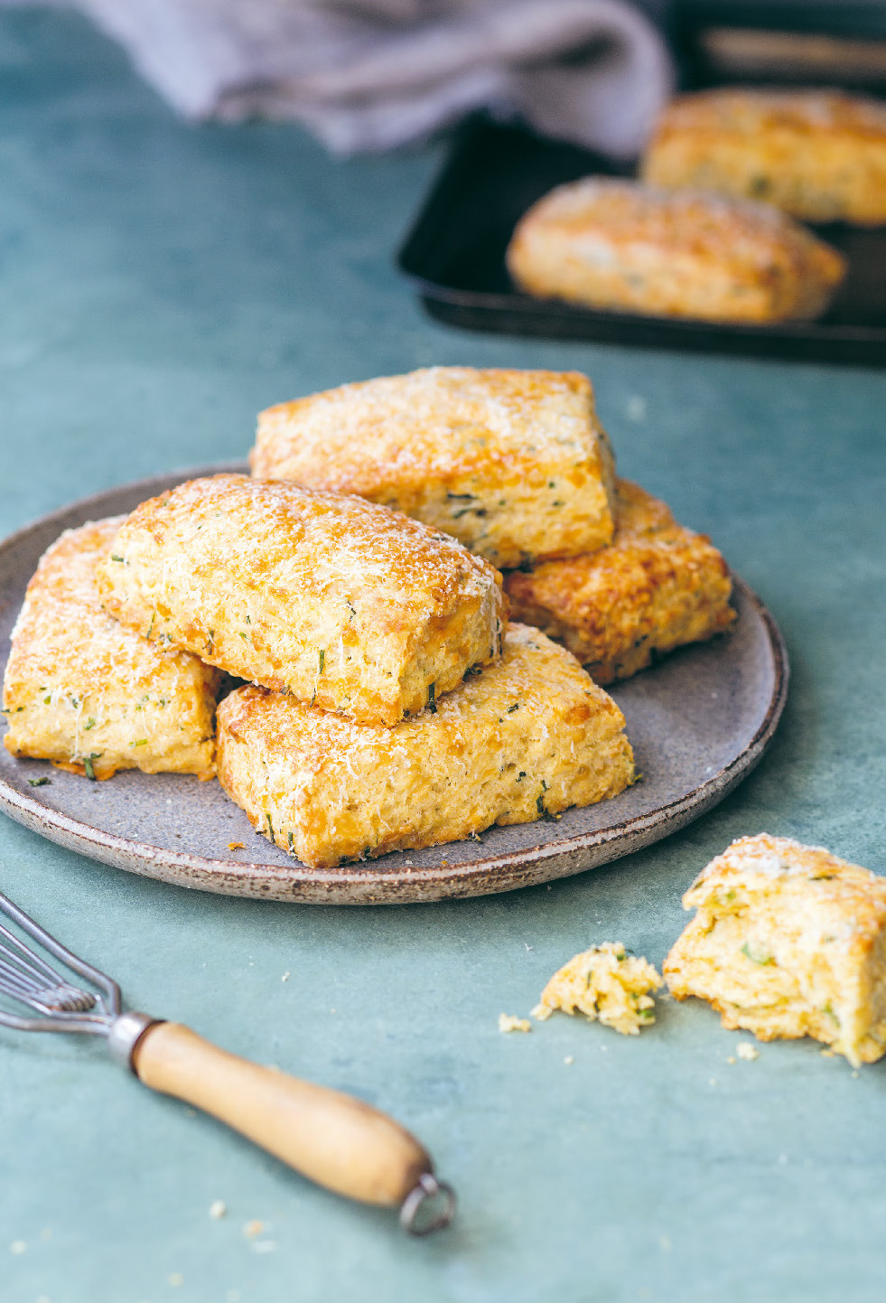 Khorasan, cheddar and chive scones
