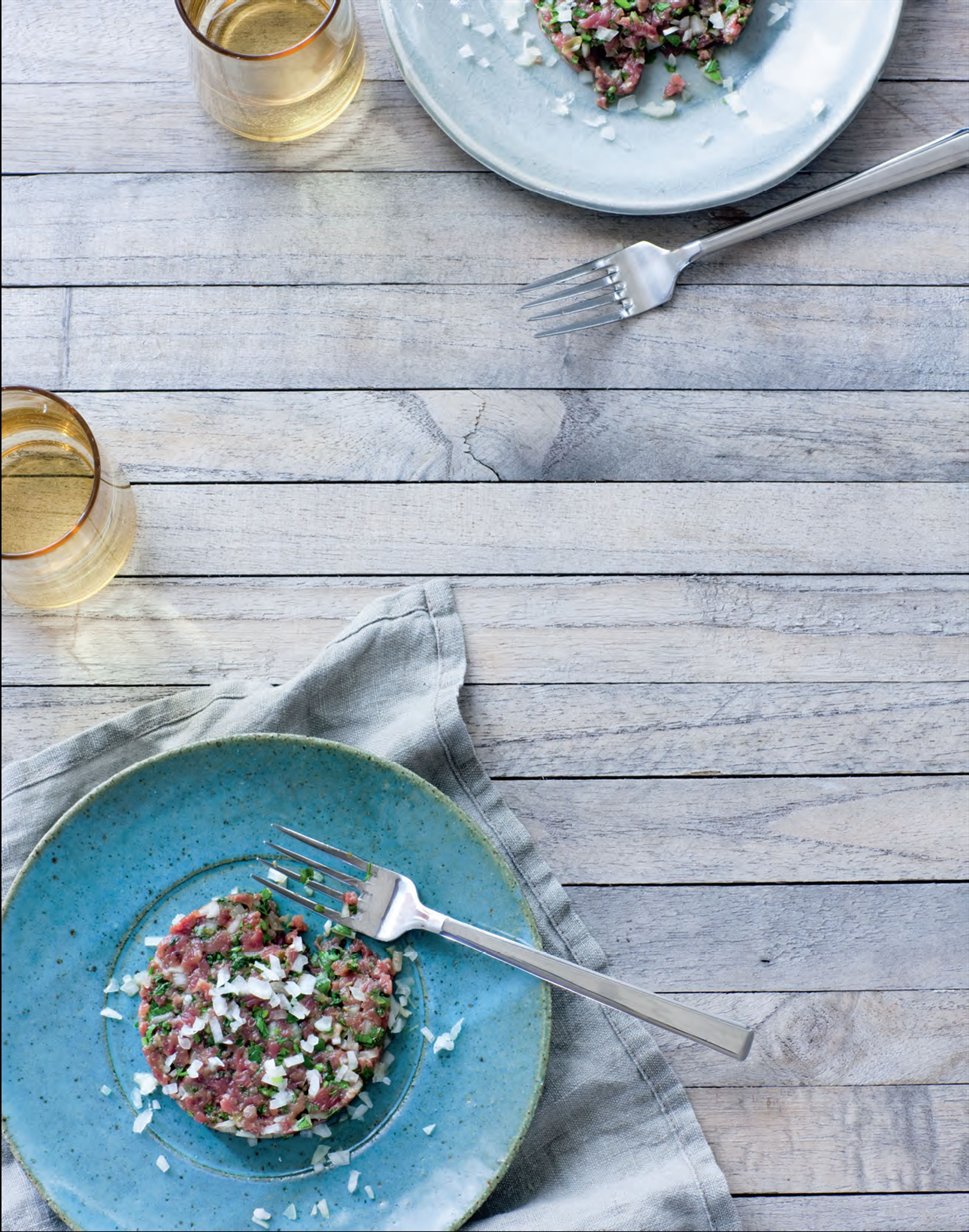 Middle Eastern-inspired beef tartare
