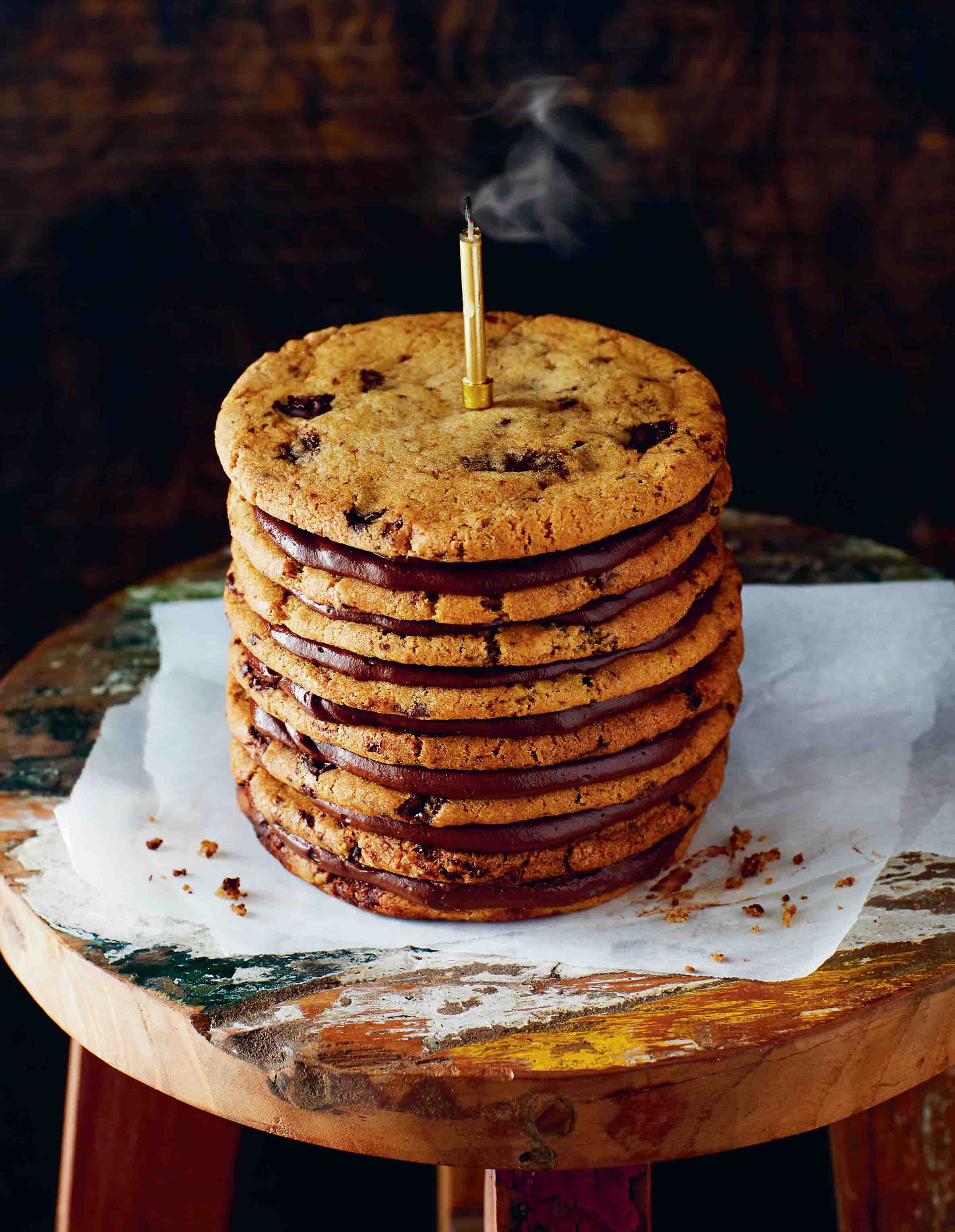 Chocolate-chip cookie layer cake