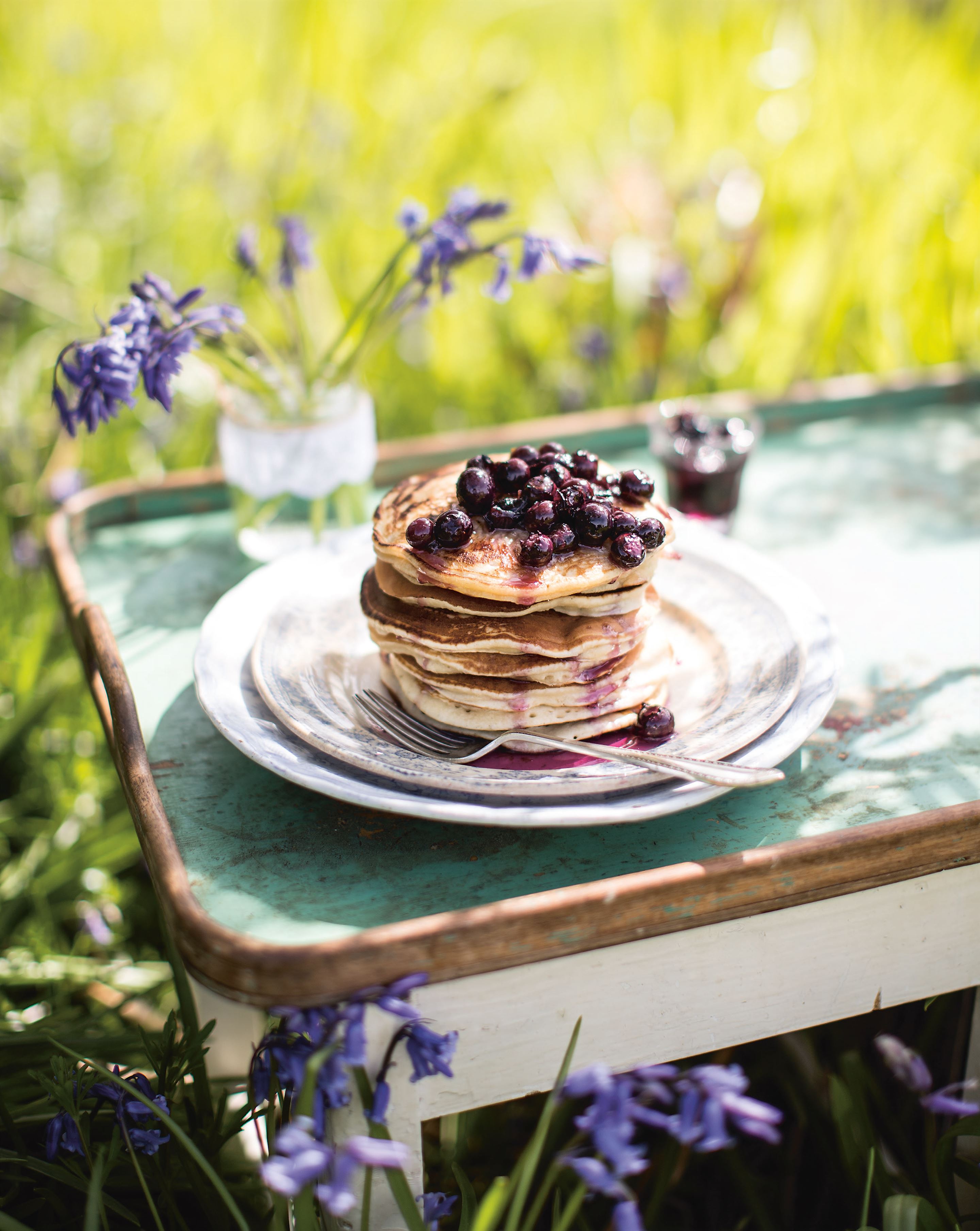 Blueberry pancake stack