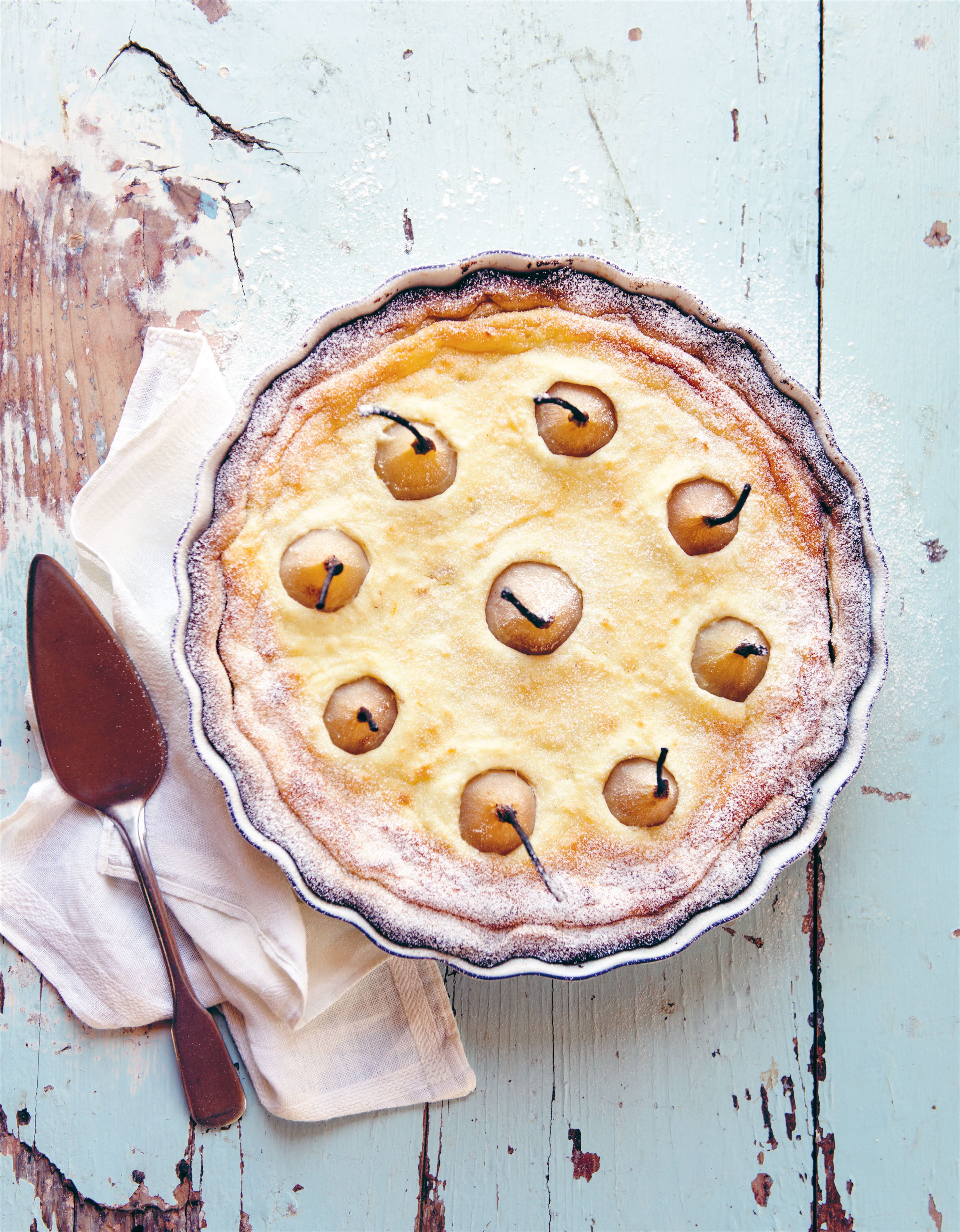 Ricotta and baby pear tart