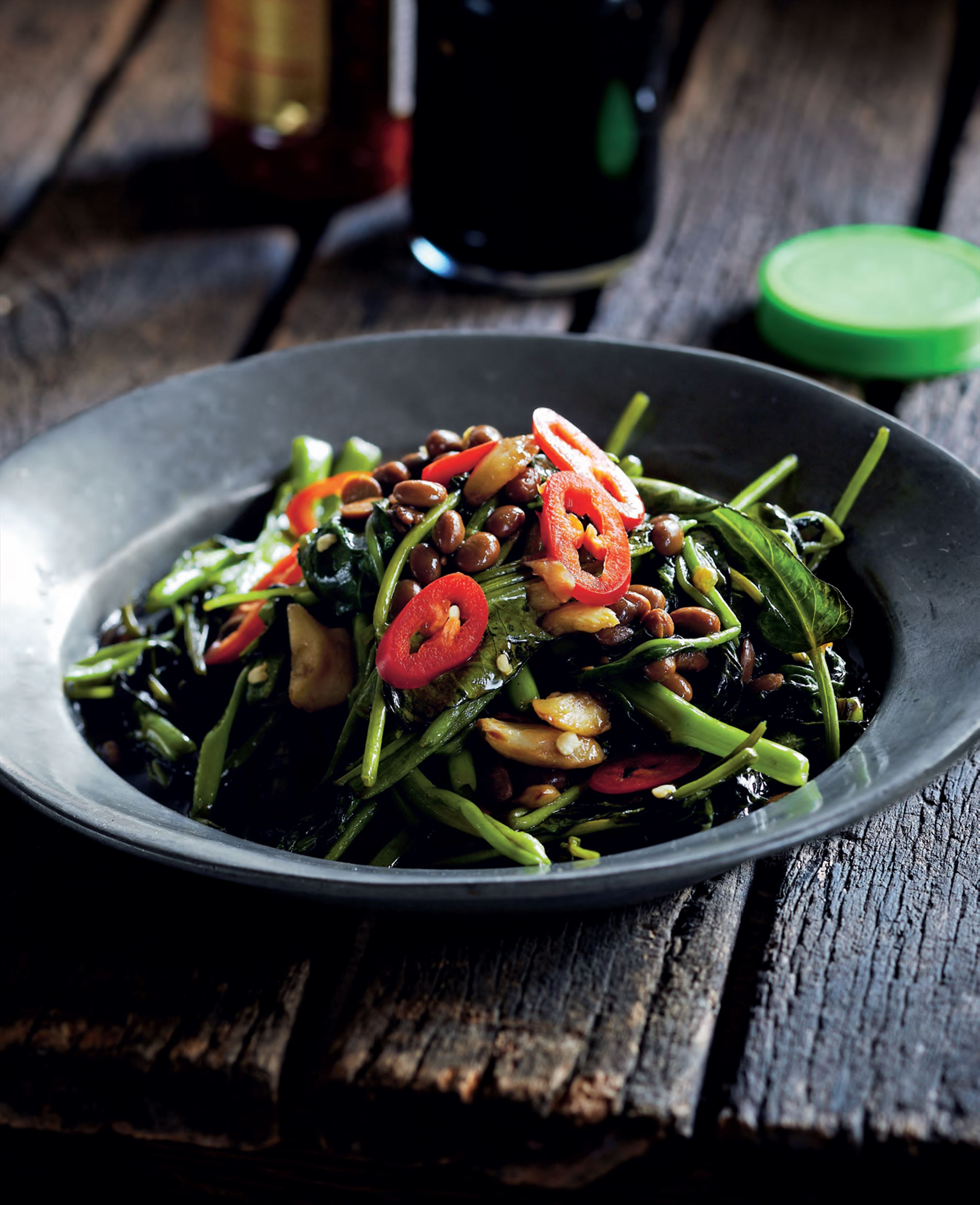 Water spinach with fermented soya beans