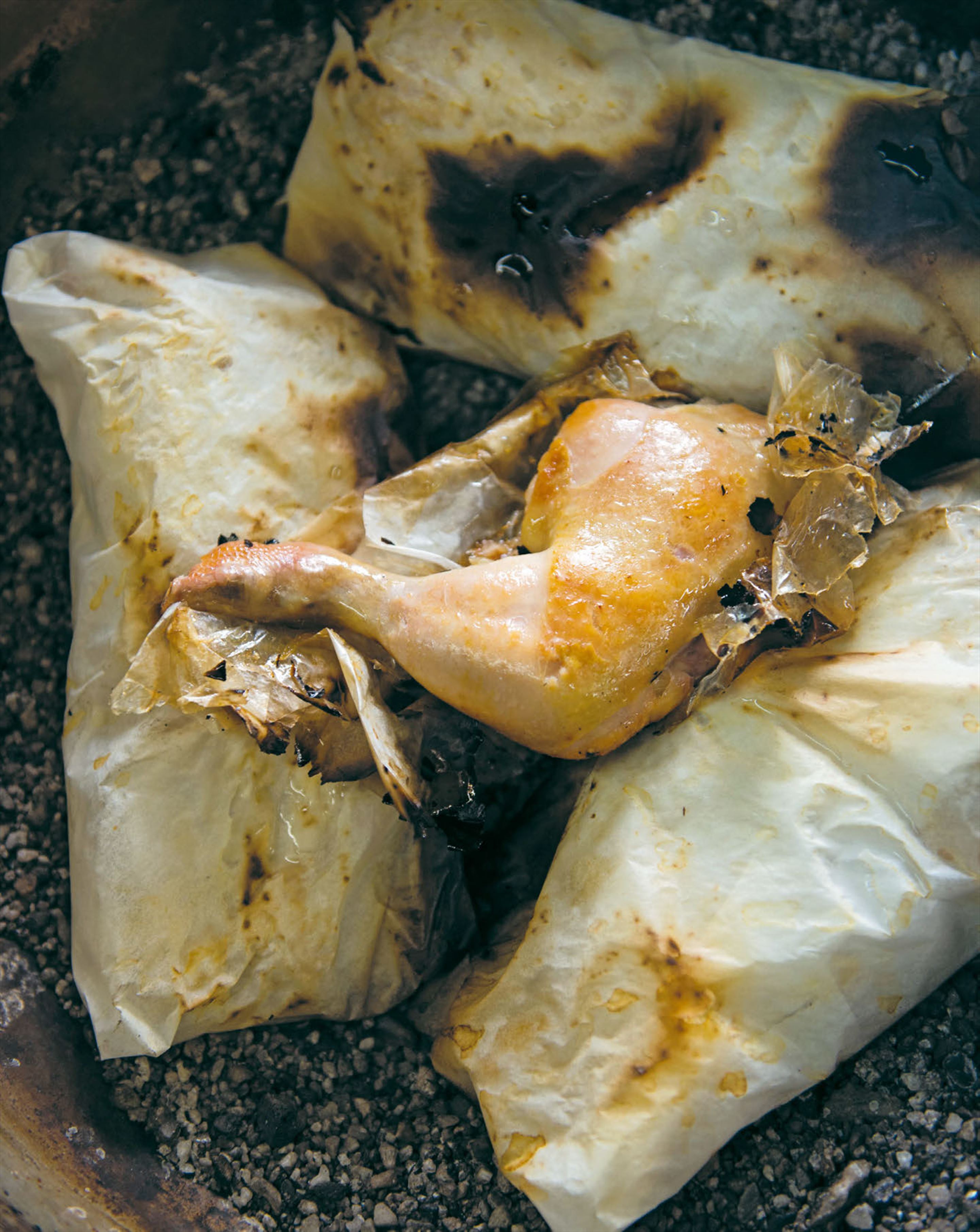 Salt-baked chicken in a wok