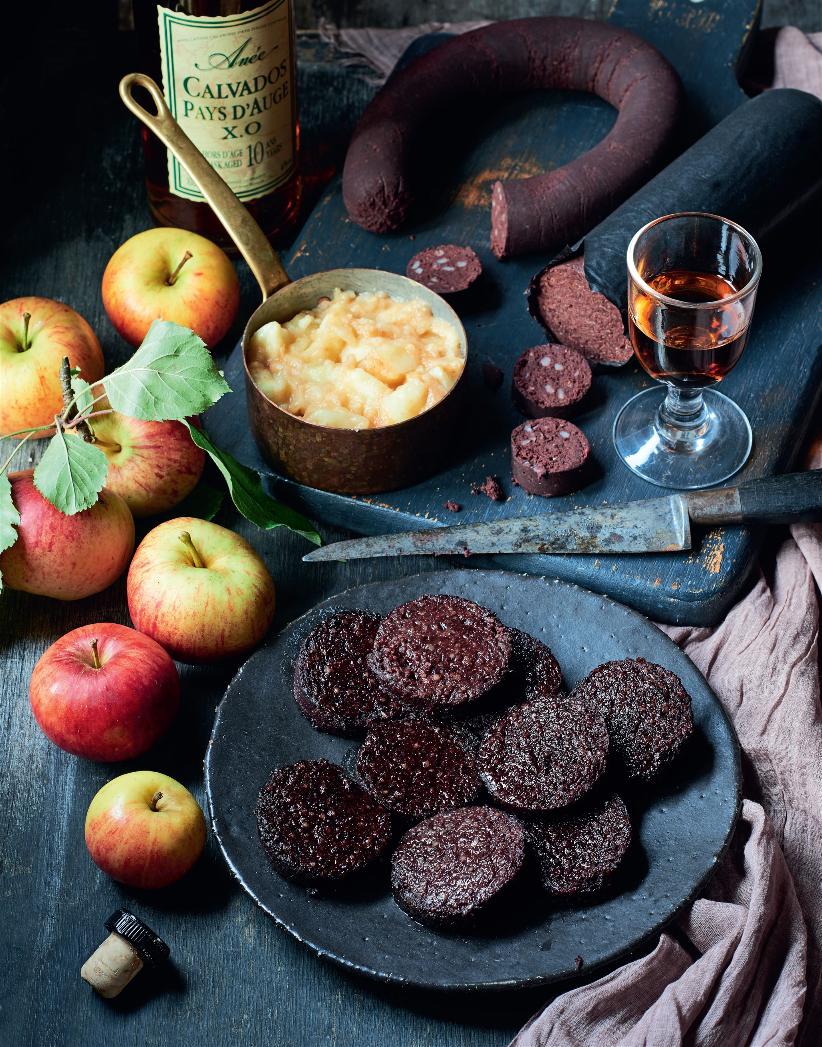 Black pudding with apples & Calvados