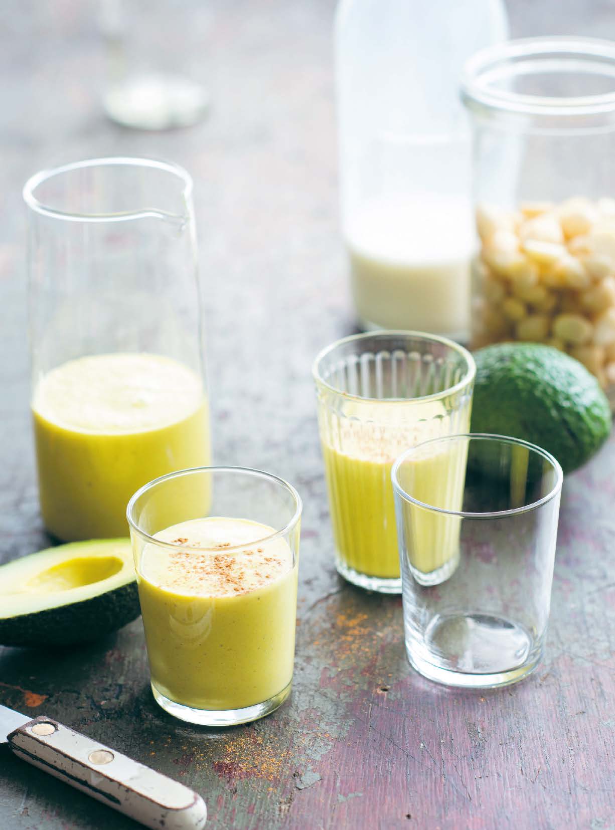 Chilled avocado, turmeric and cashew nut soup