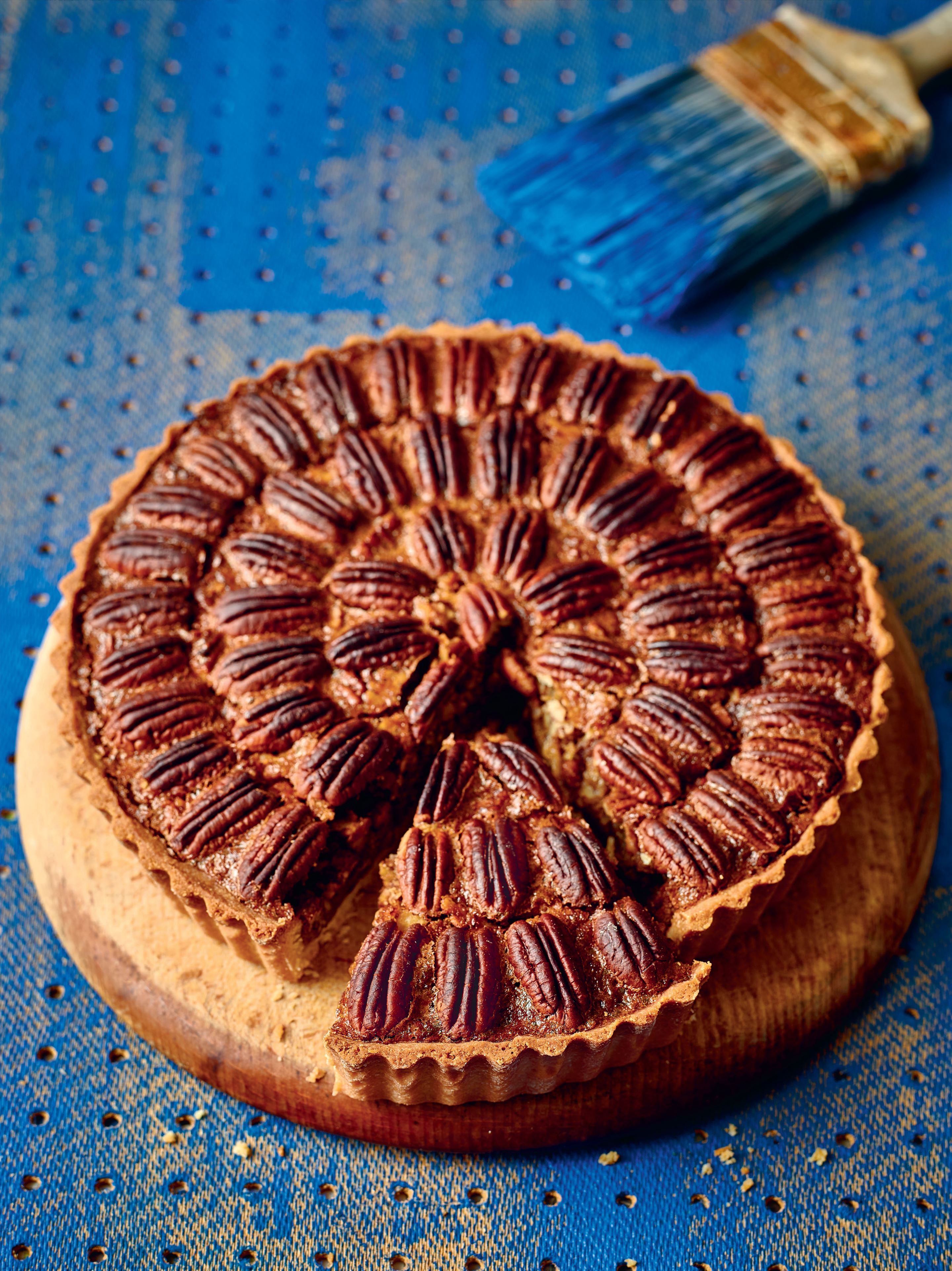 Pecan pie with spiced rum