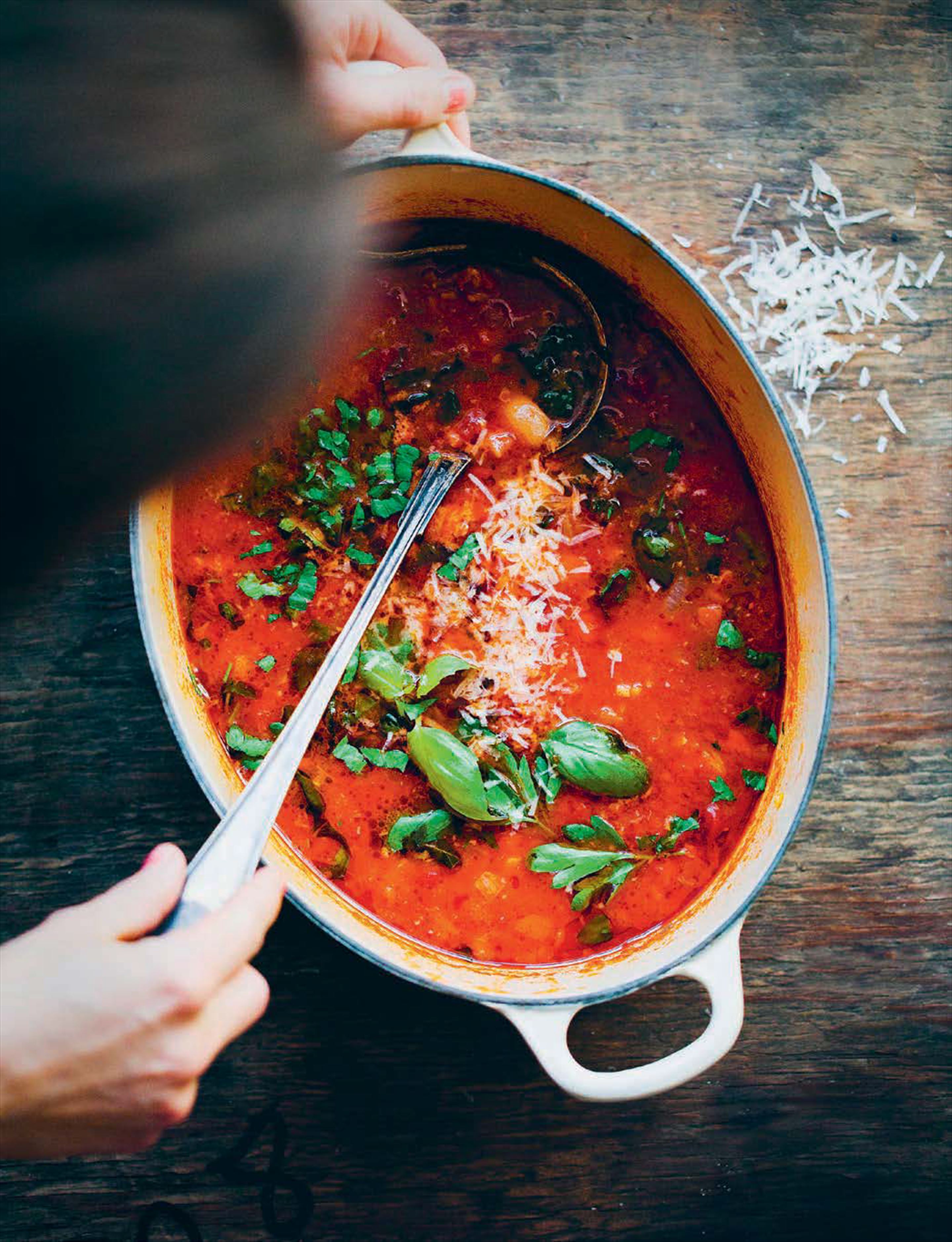 Double-sweater minestrone with rice