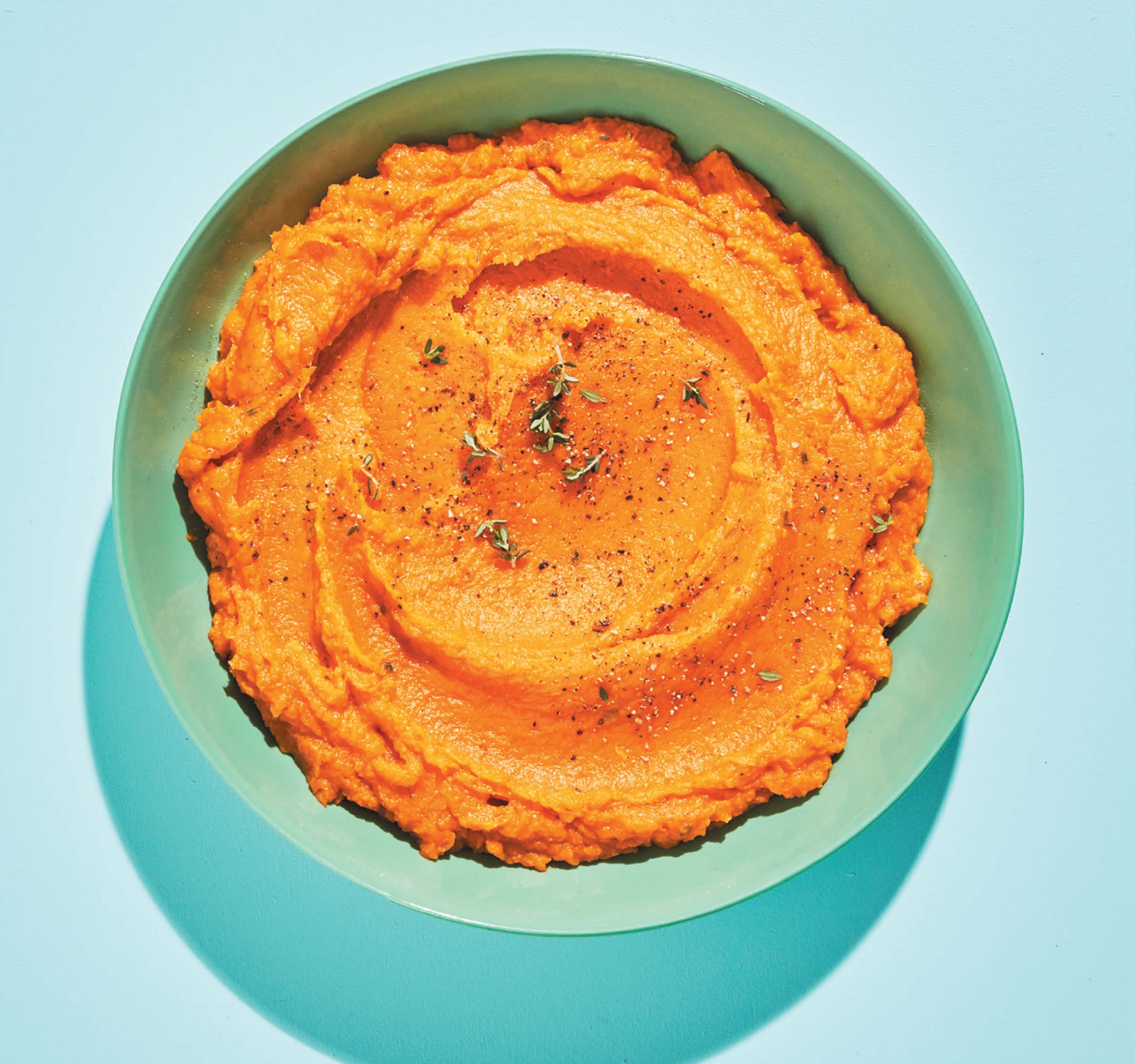 Sweet potato mash with brown butter and thyme