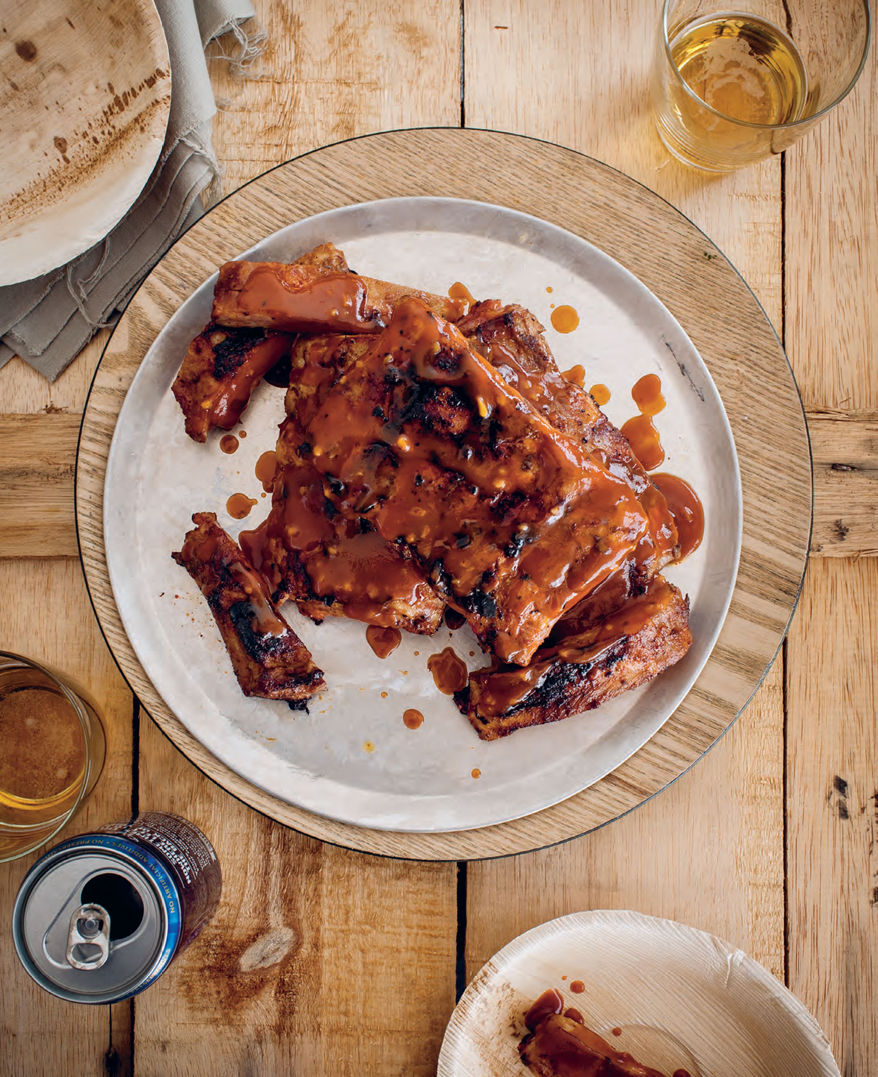 Classic barbecued sticky ribs
