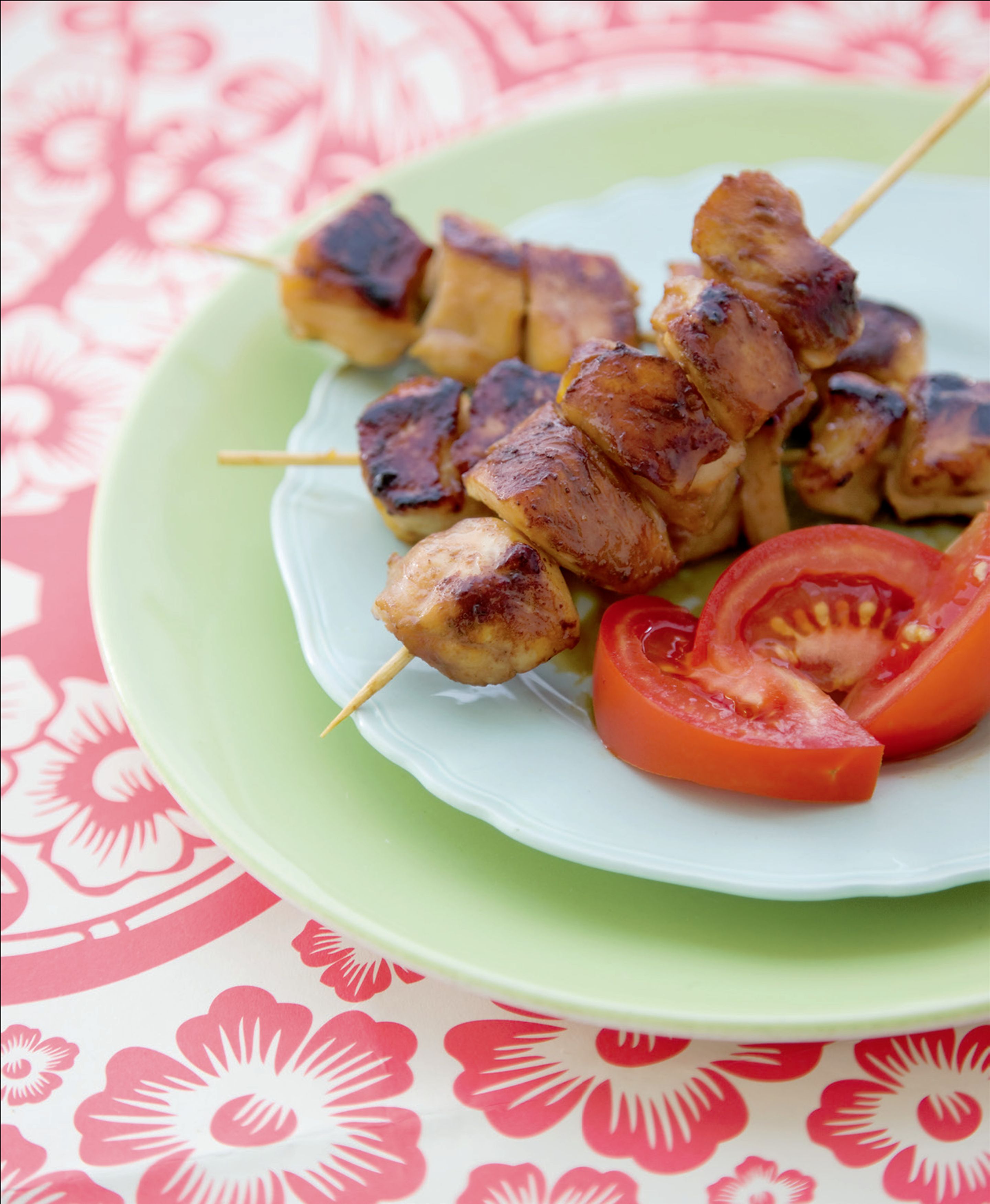 Honey and soy chicken kebabs