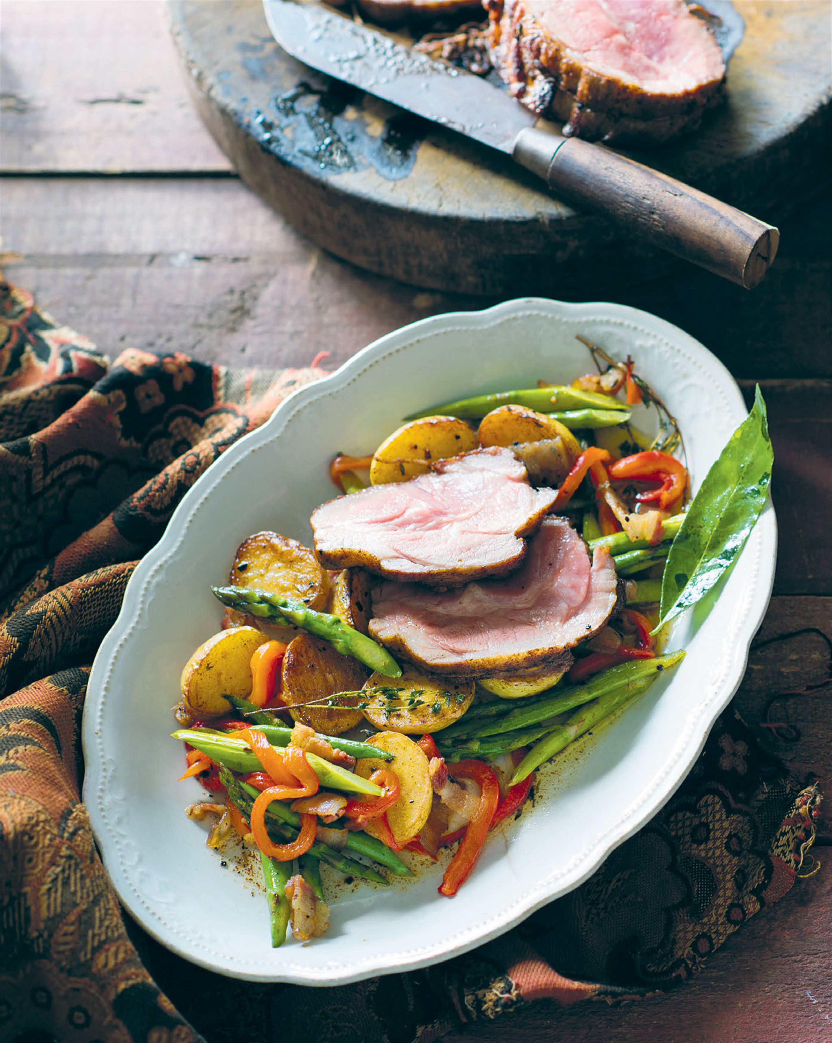 Pork neck with basque vegetables