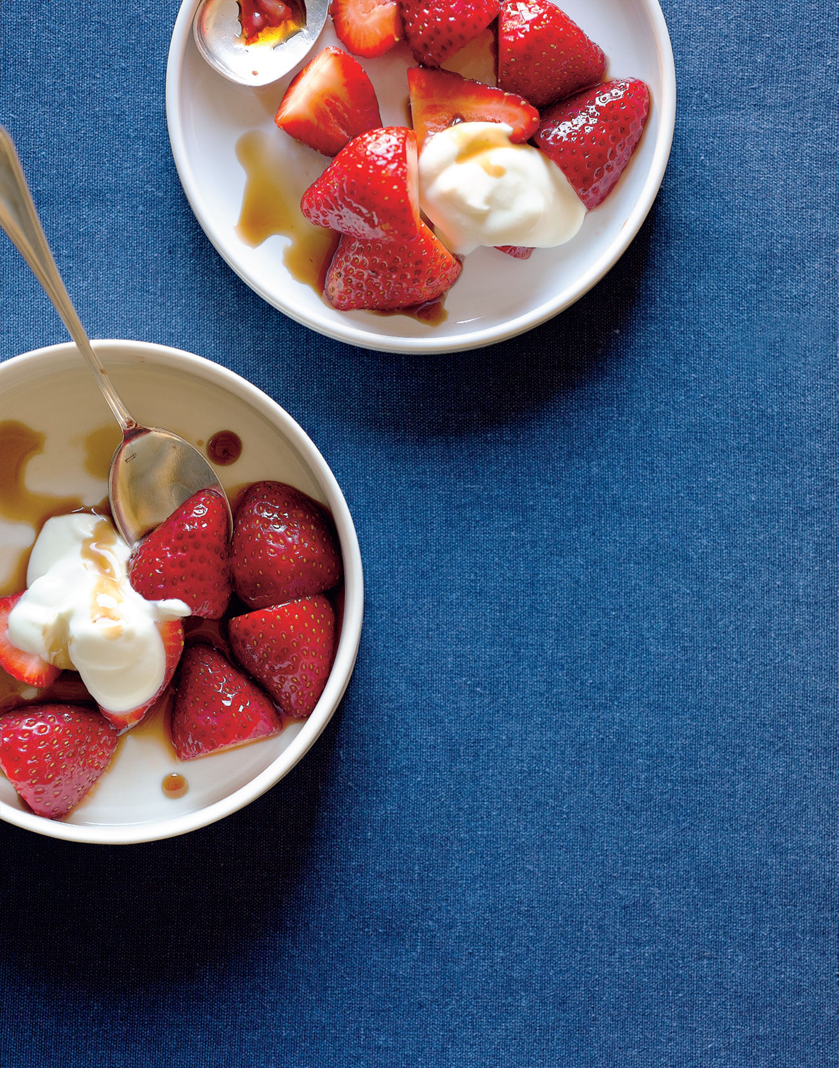 Strawberries in balsamic with Greek yoghurt