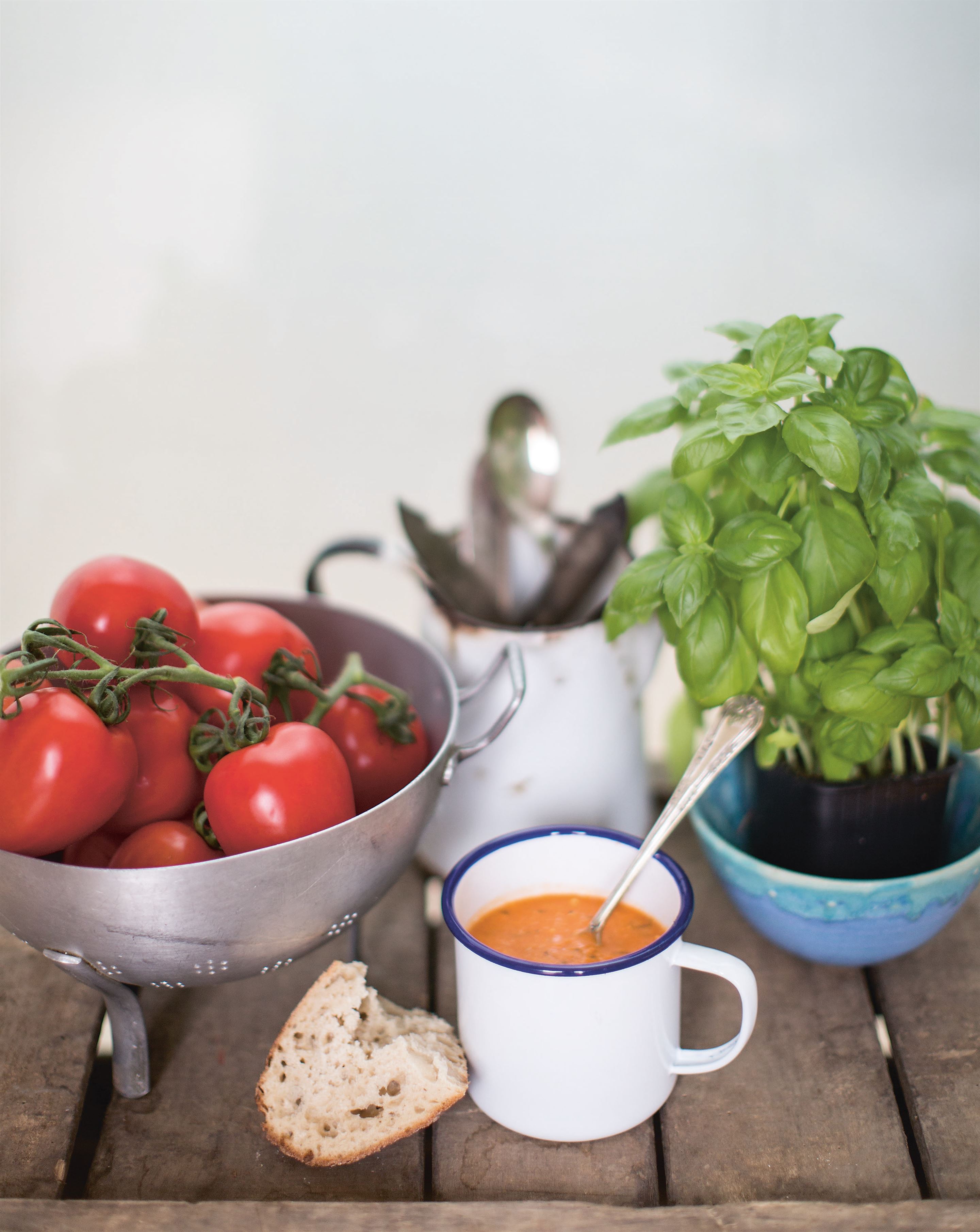 Tomato, rocket and feta soup