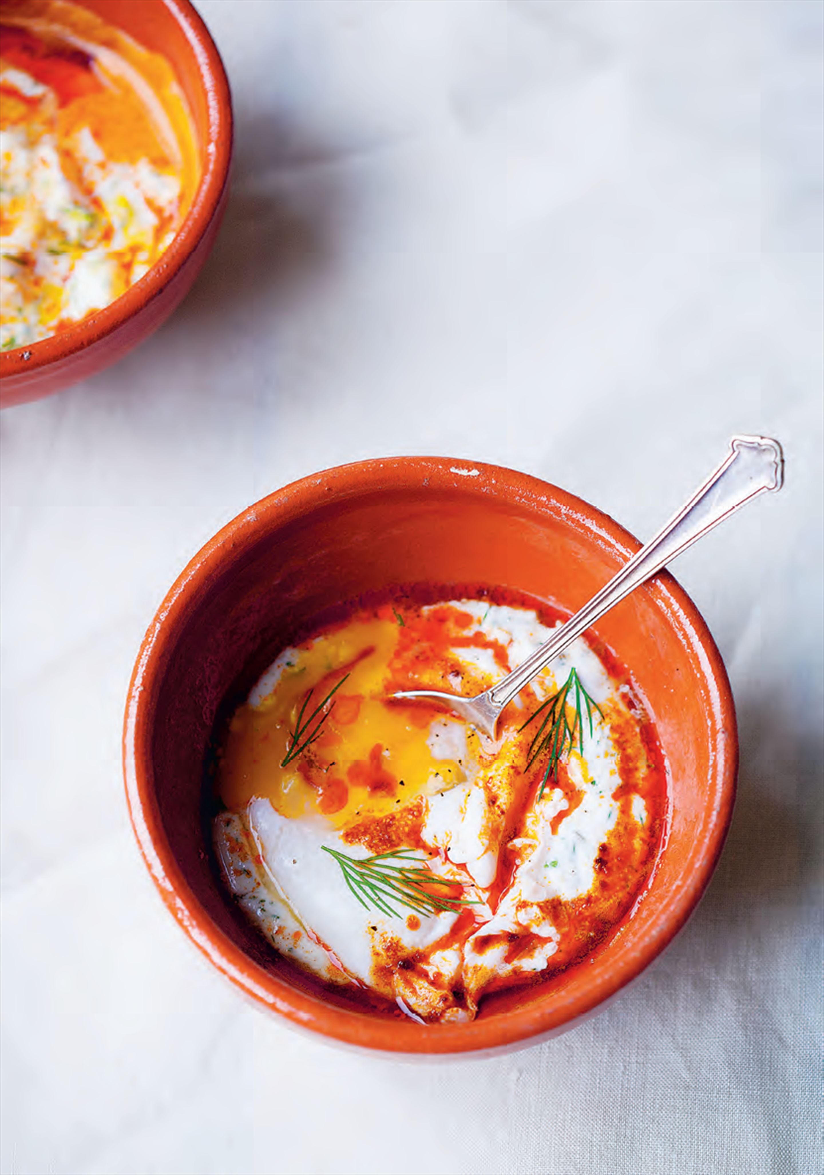 Turkish eggs with yoghurt, dill and brown butter