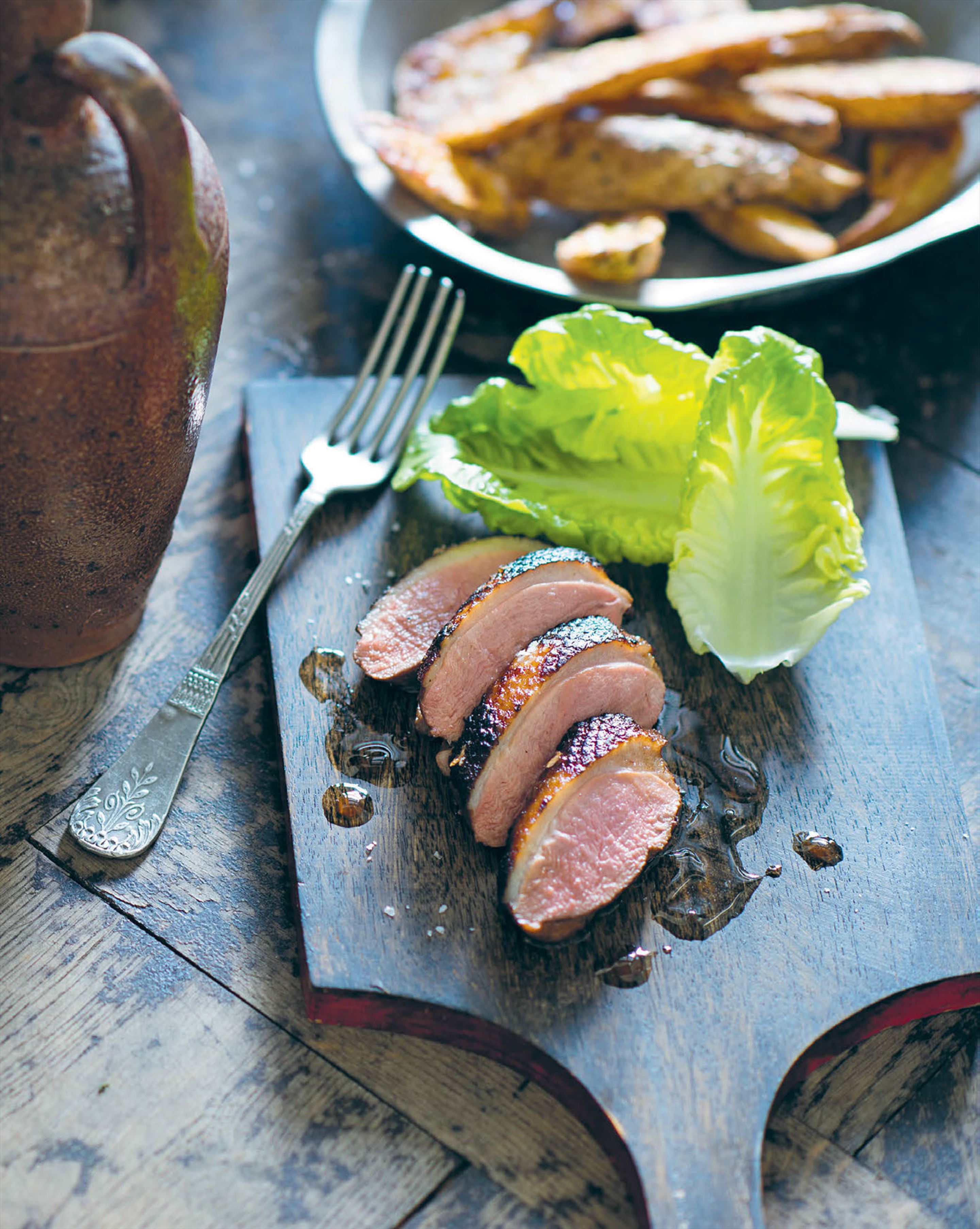 Wood-fired duck breast