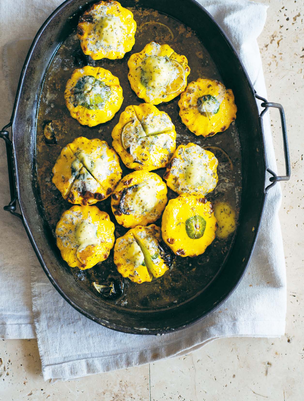 Roast baby squash with oregano and lime