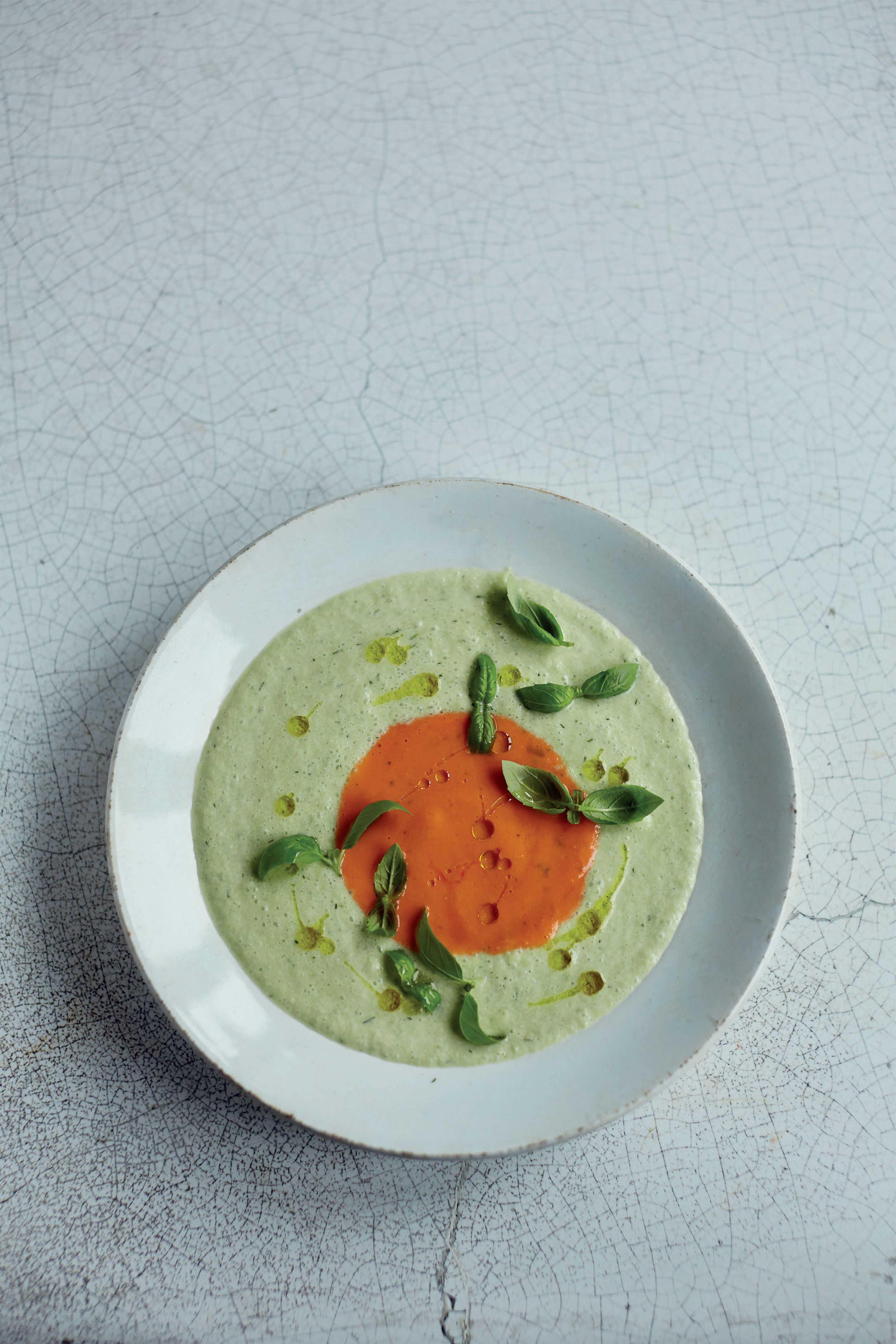 Summer cucumber and tomato soup