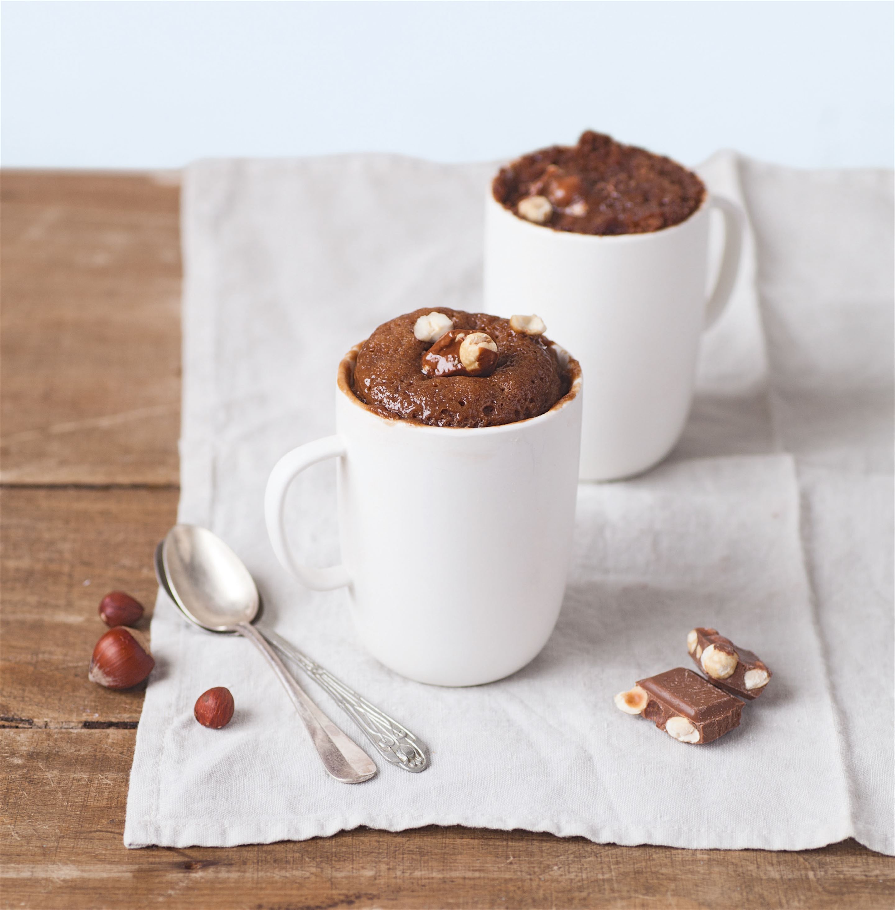 Milk chocolate & hazelnut melt-in-the-middle mug cake