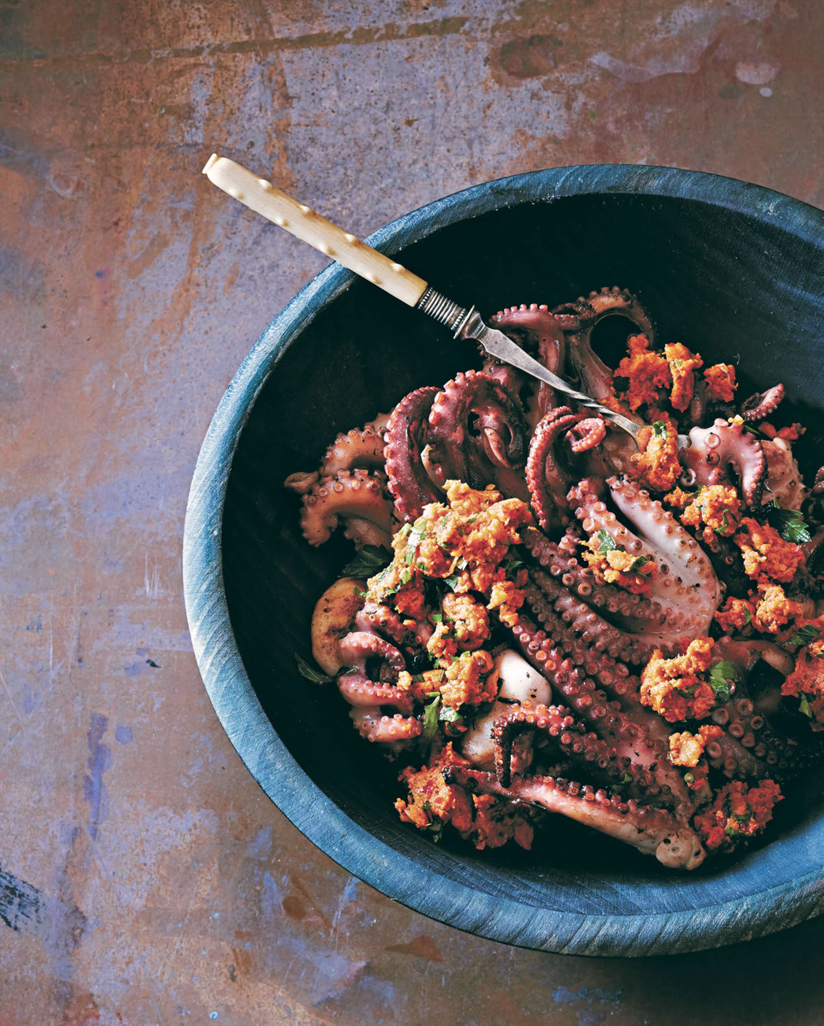 Barbecued octopus with tahini sauce