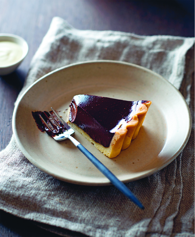 Jim’s chocolate and olive oil tart