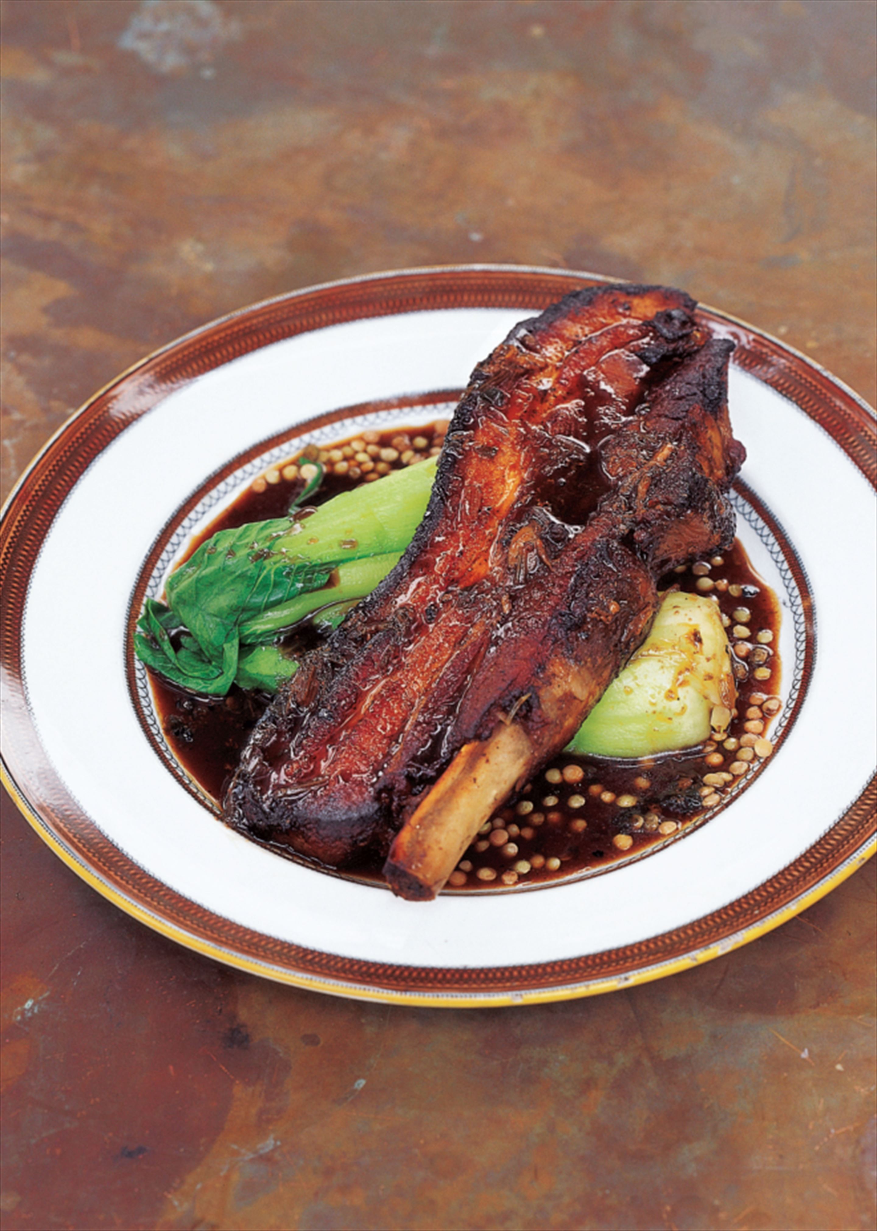 Slow-cooked pork belly with cinnamon, cloves, ginger and star anise