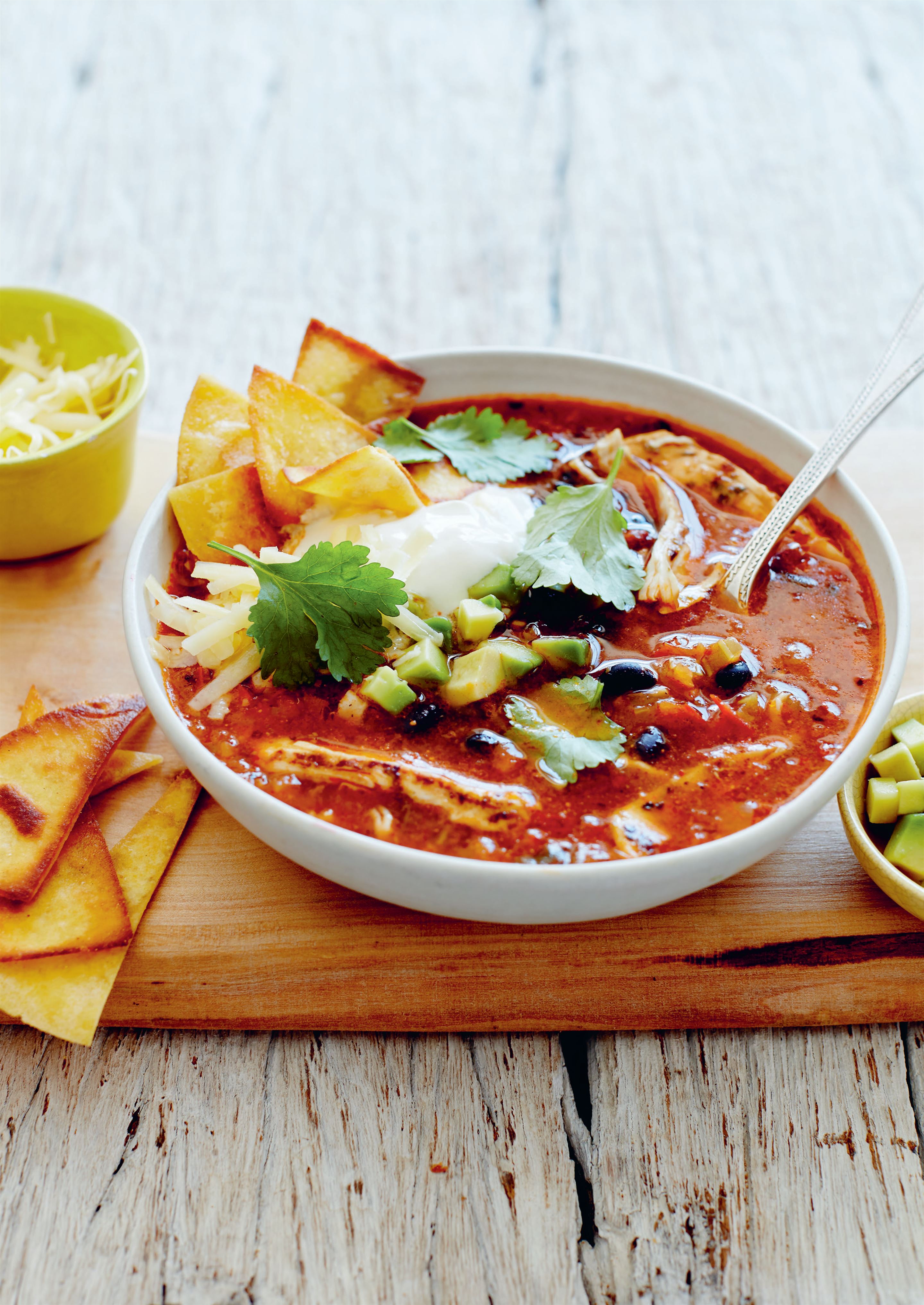 Lime and chicken tortilla soup
