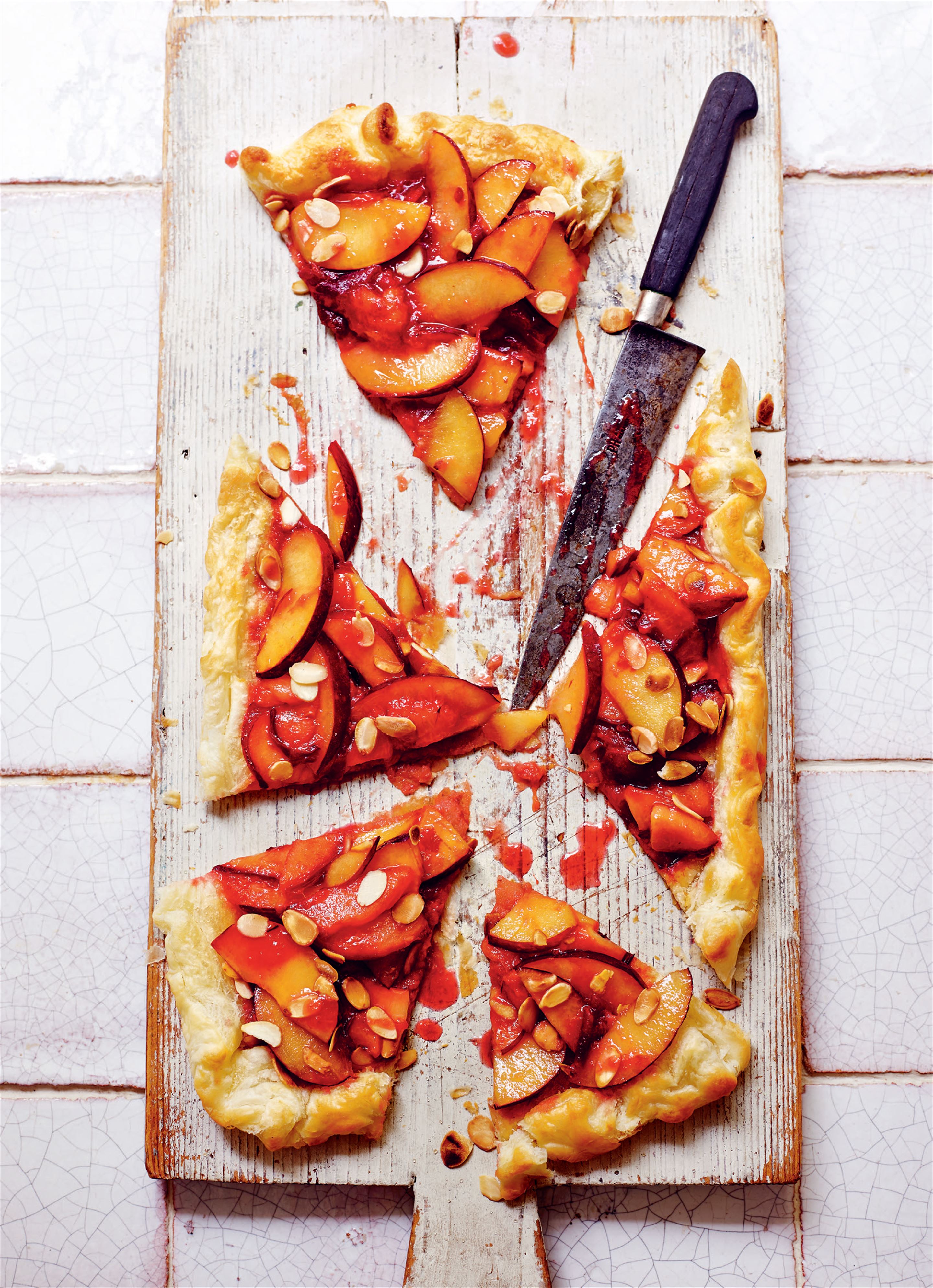 Plum and almond galette