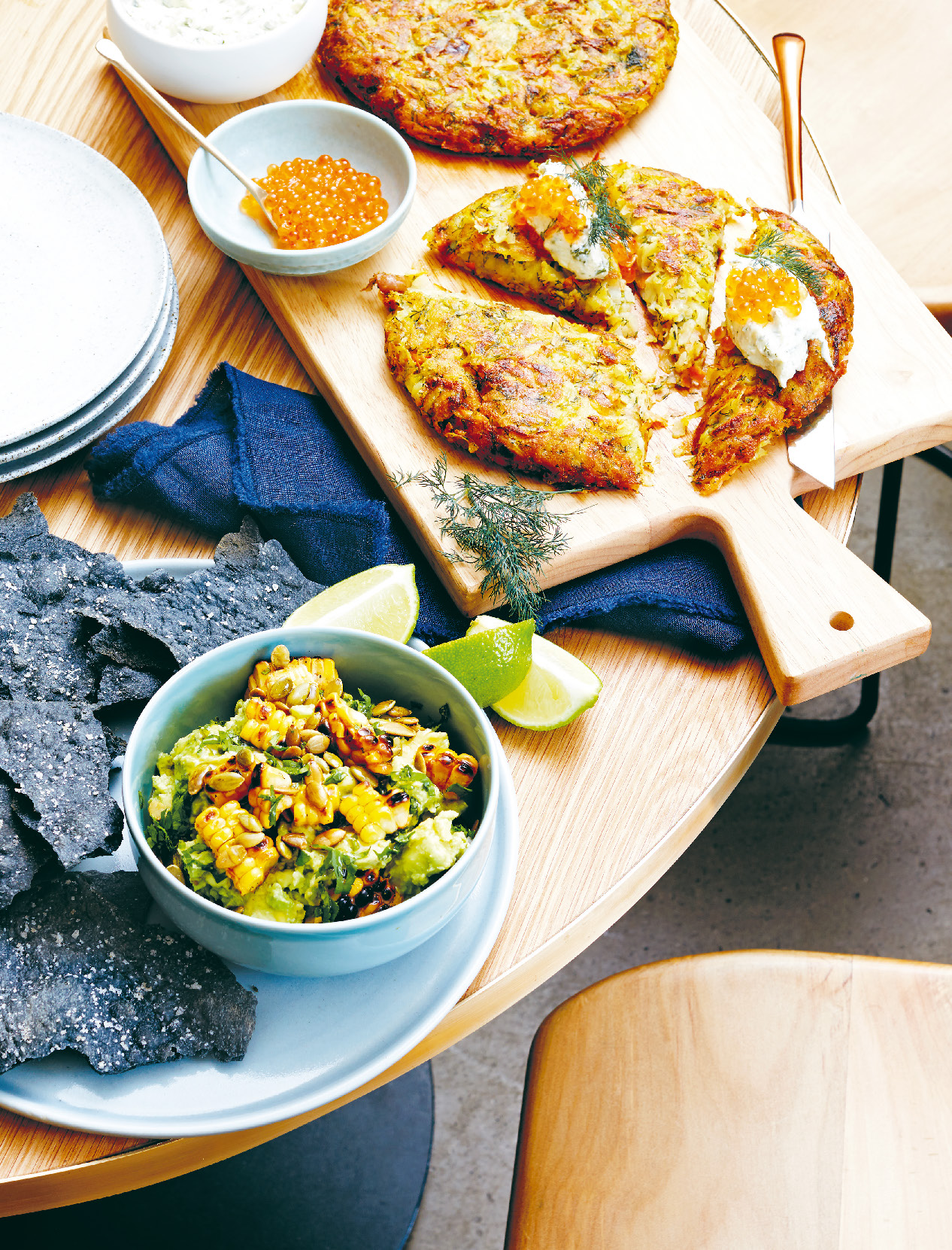 Guacamole with chargrilled corn salsa
