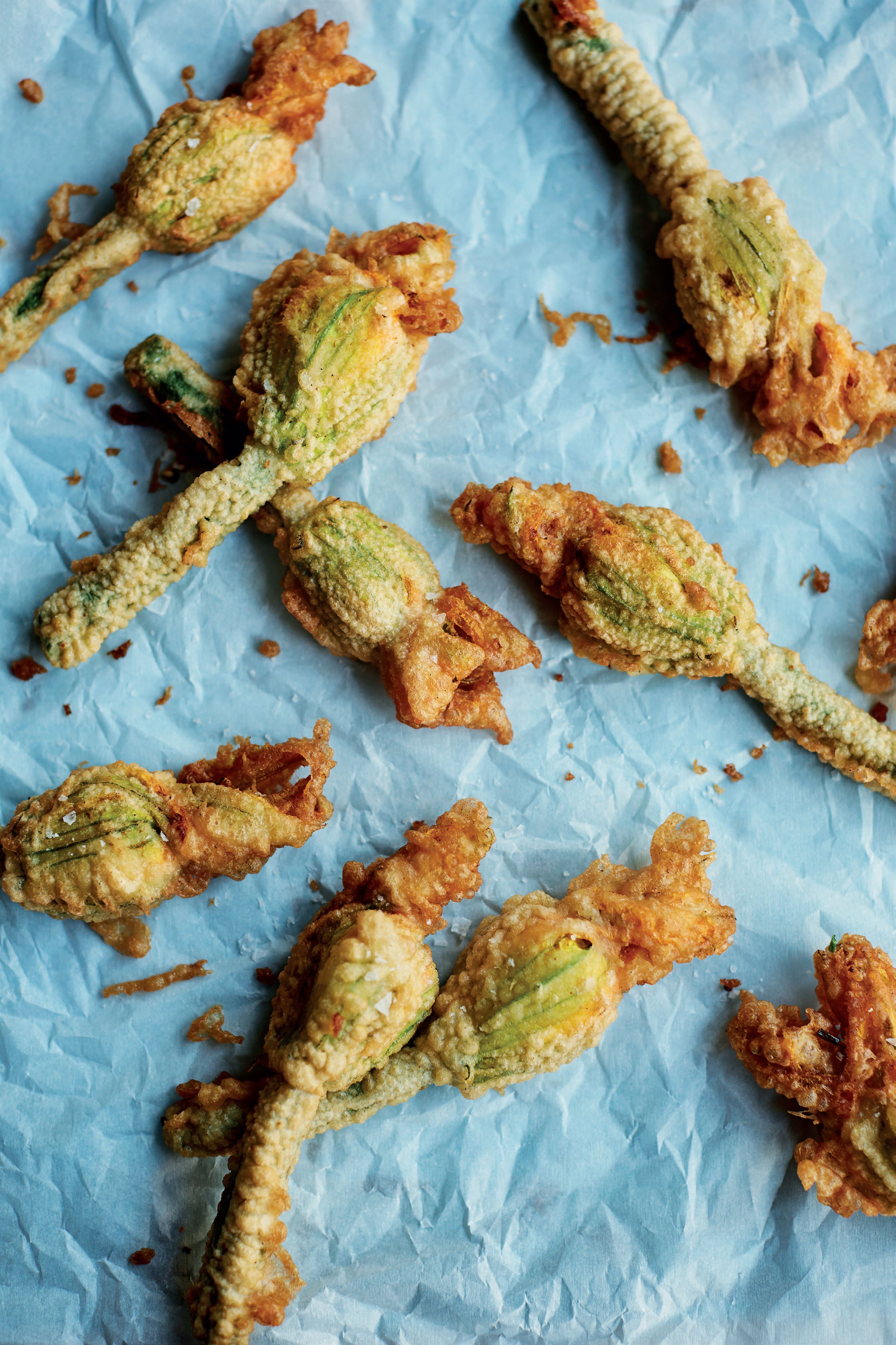Stuffed courgette flowers