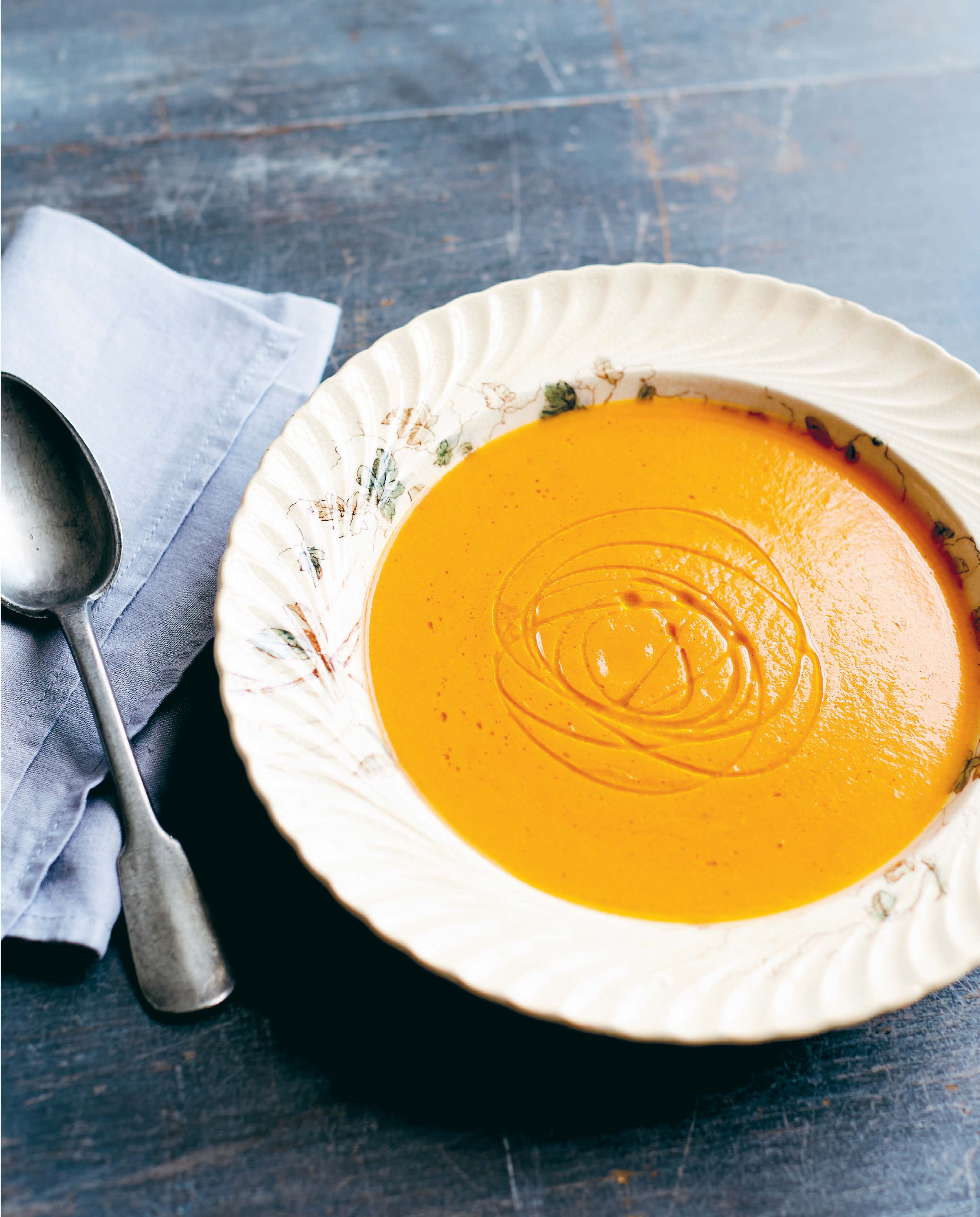 Carrot, capsicum and eggplant soup