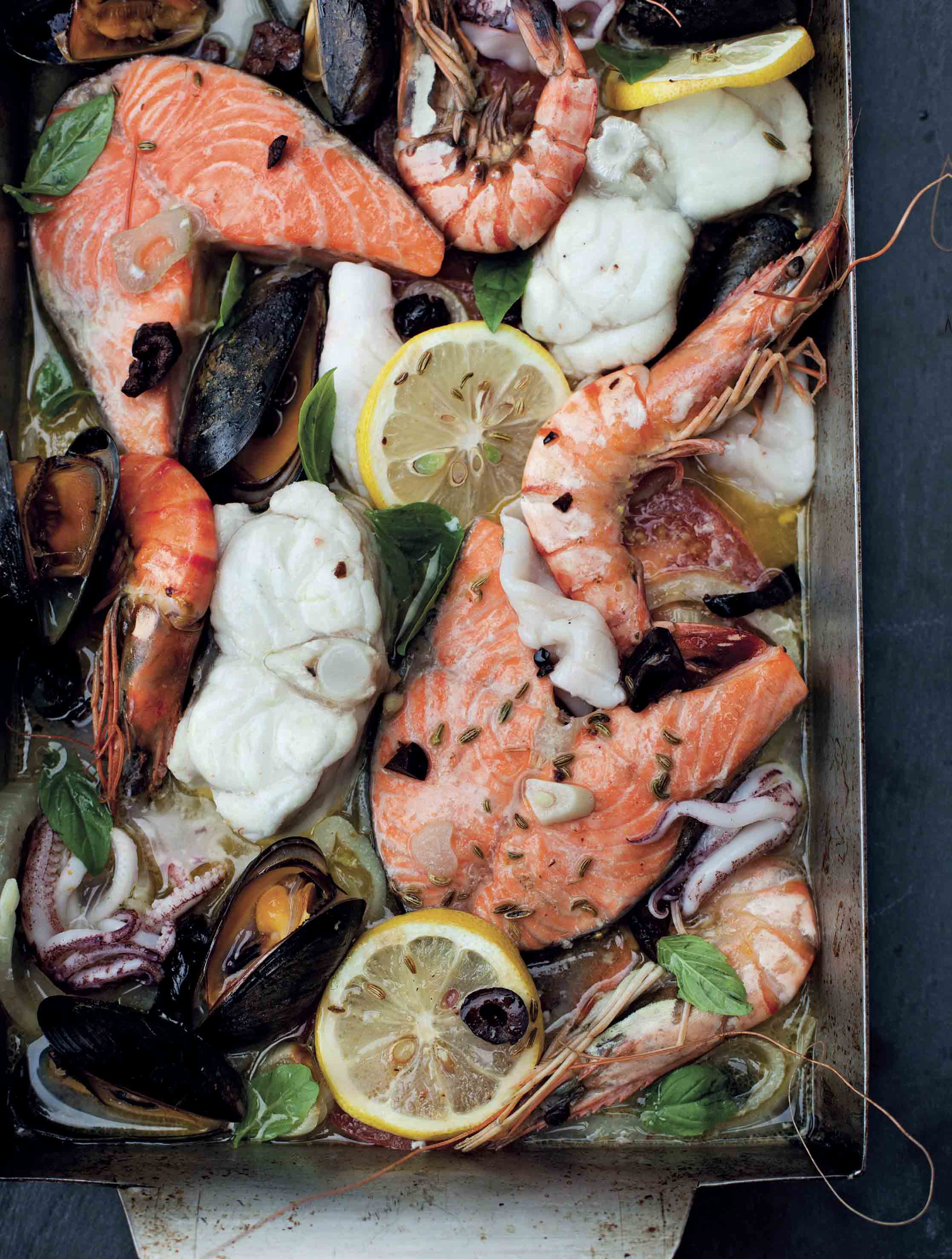 Fish tray bake with fennel and lemon