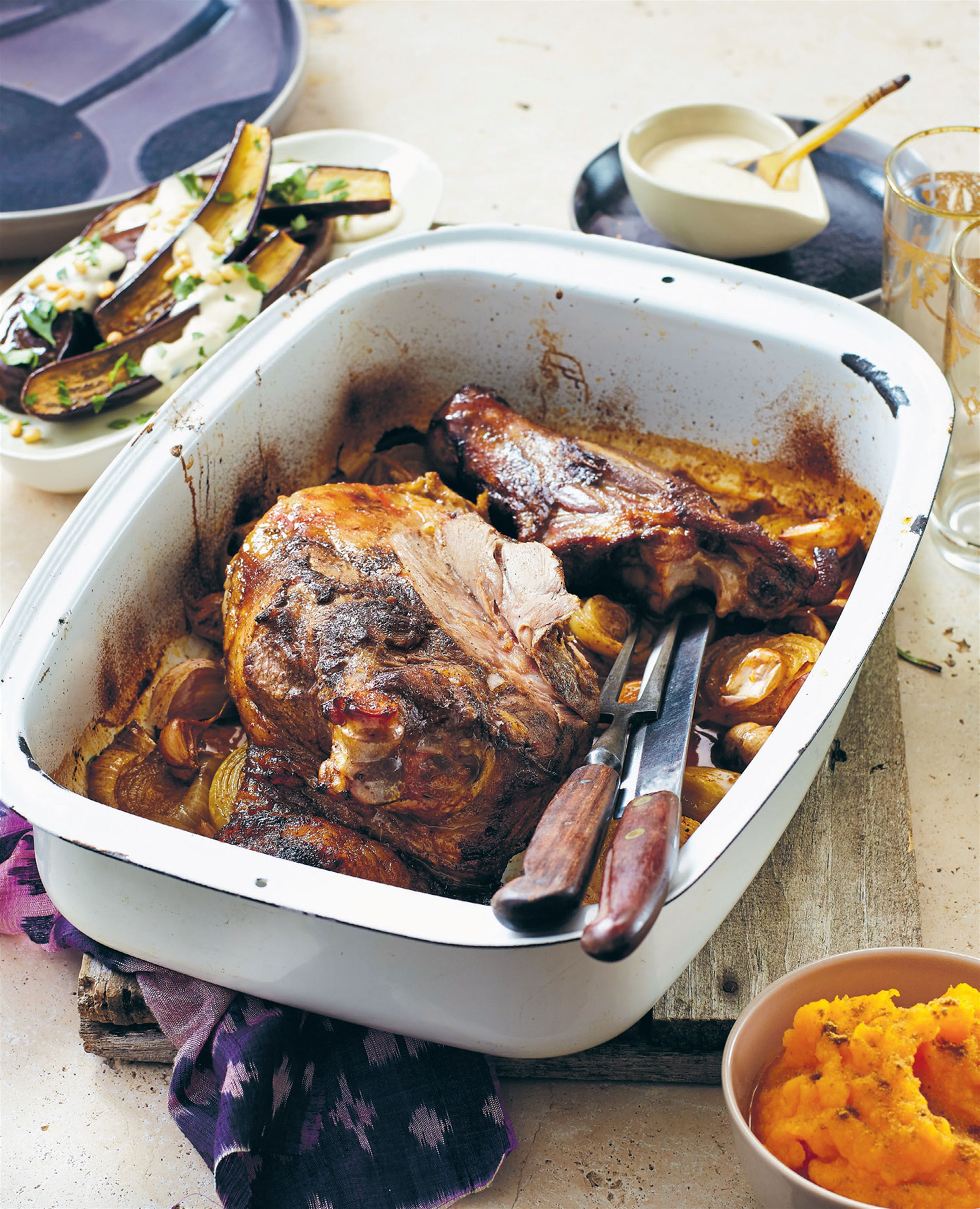 Lamb shoulder with Middle Eastern spices