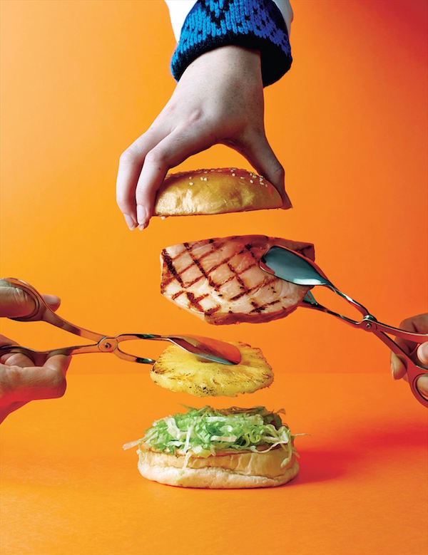 Ham and pineapple burger